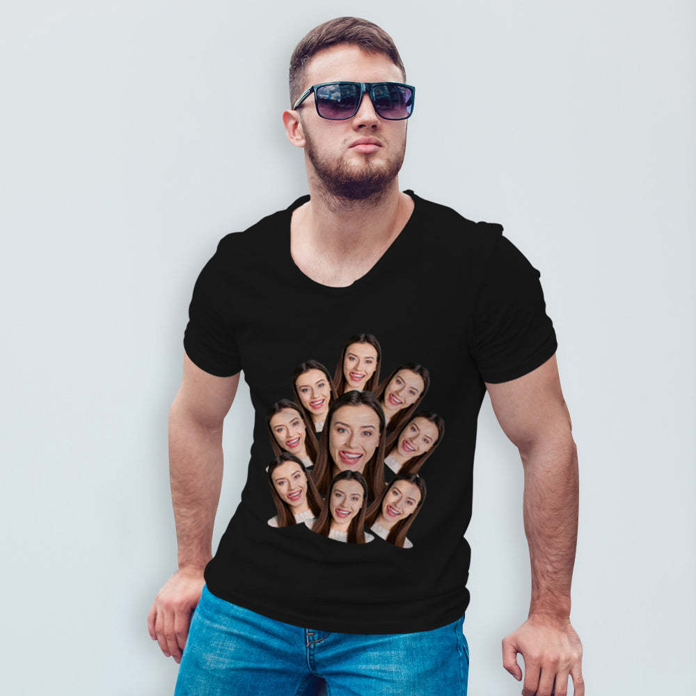 Custom My Face T-shirt Funny Man Face Tee