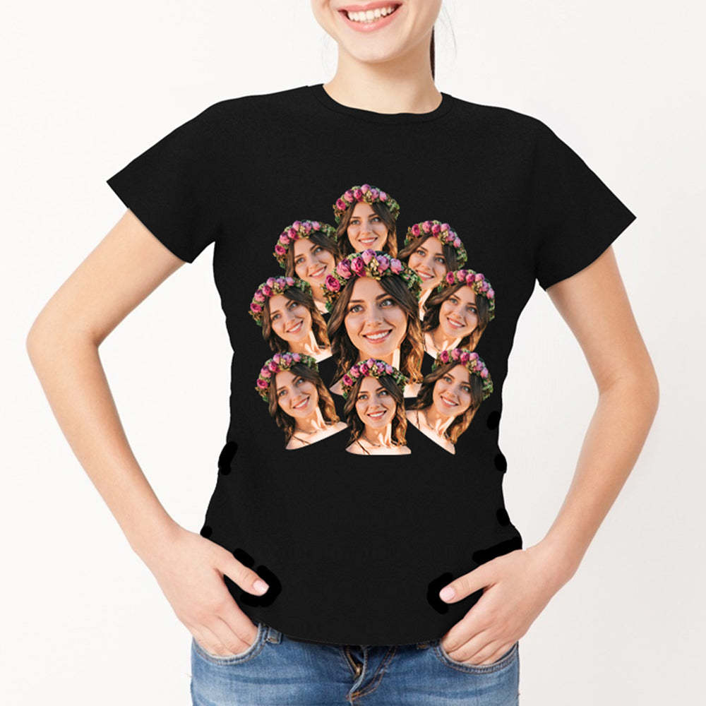 Custom My Face T-shirt Funny Woman Tee
