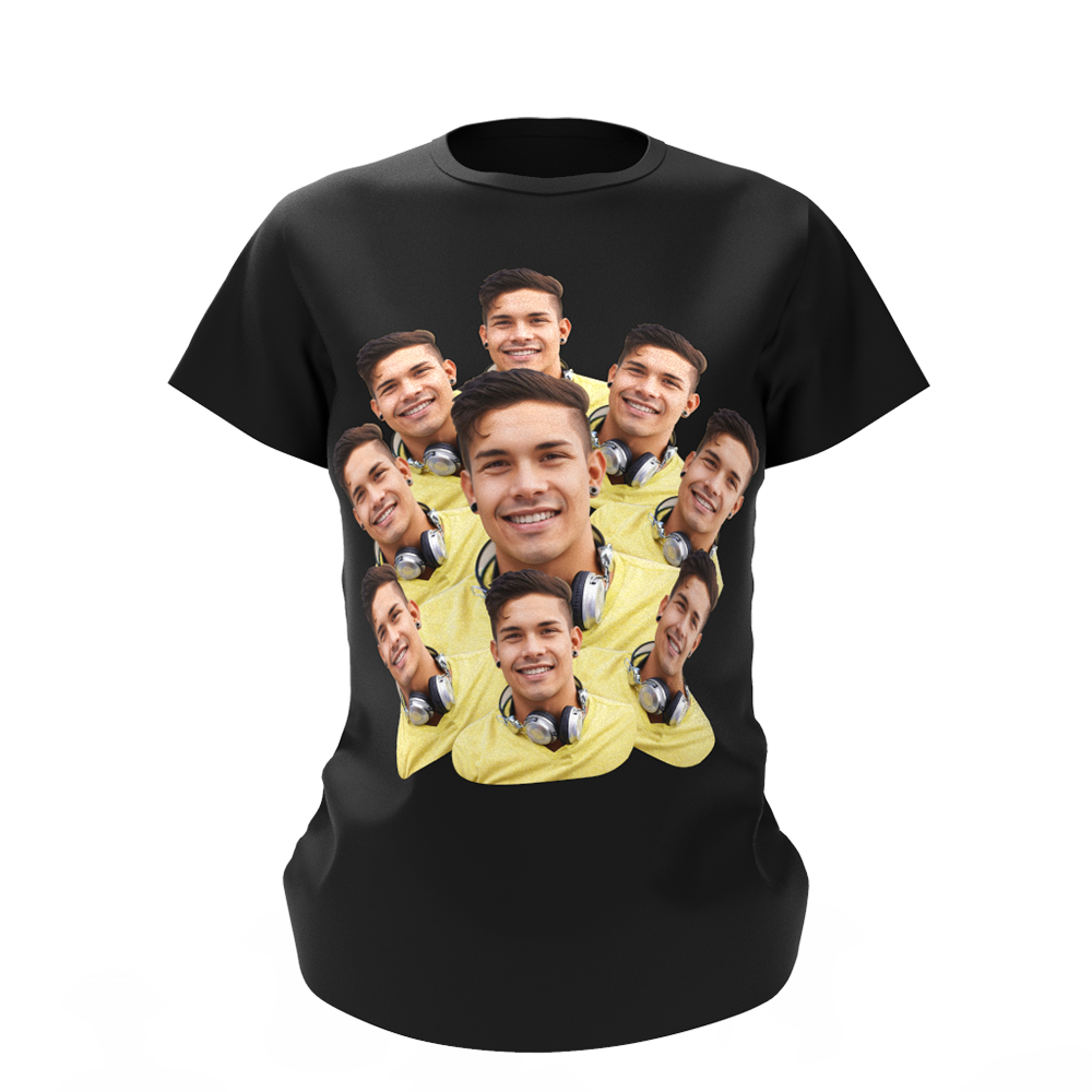 Custom My Face T-shirt Funny Woman Tee