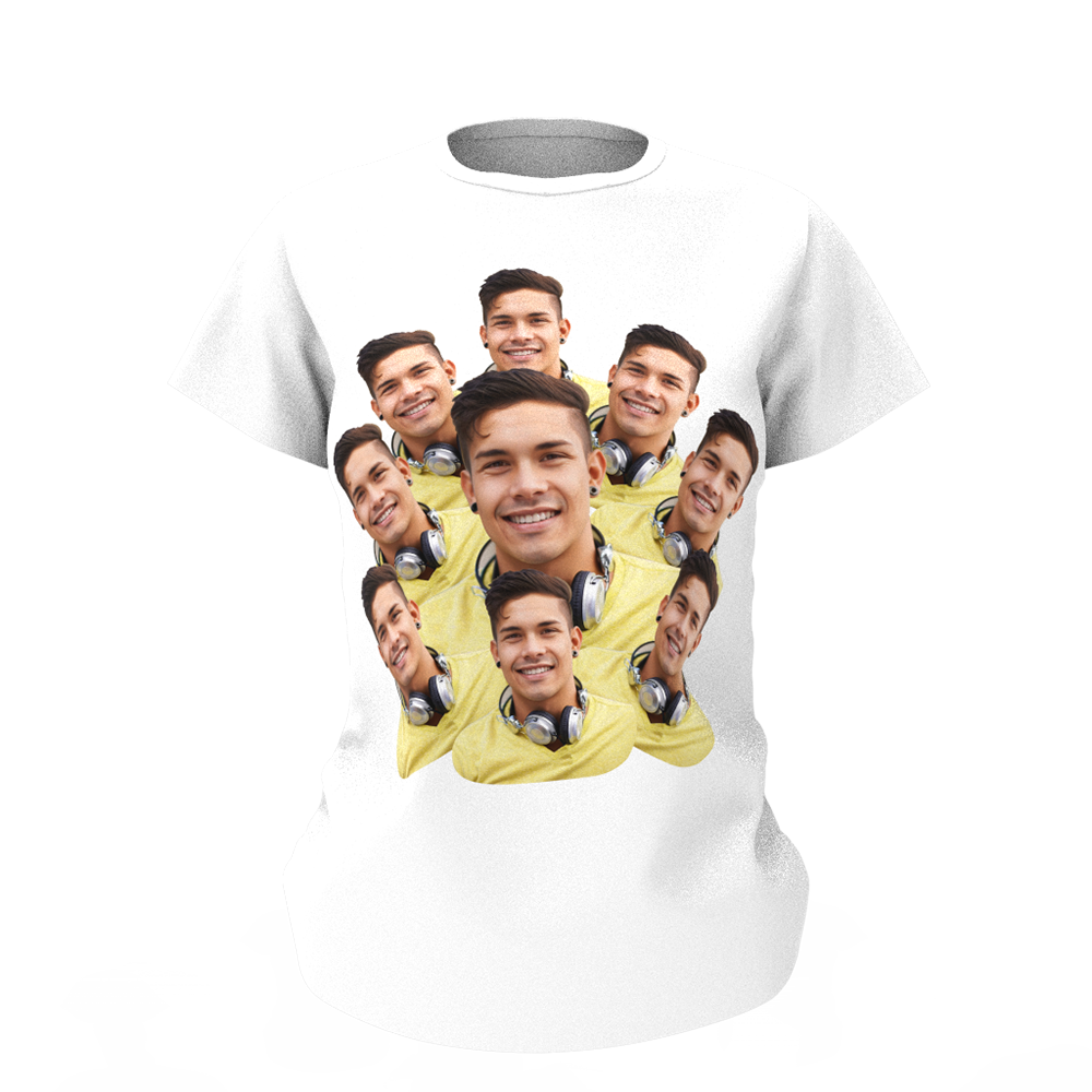 Custom My Face T-shirt Funny Woman Tee