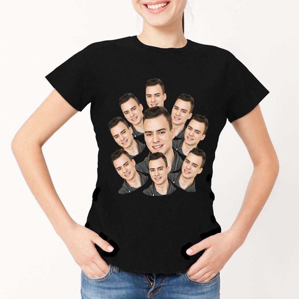 Custom My Face T-shirt Funny Woman Tee