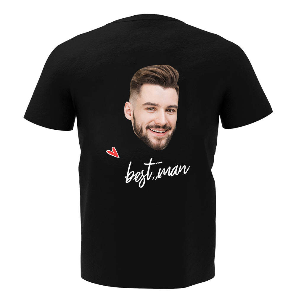 Custom Photo Name Man T-shirt For Wedding Bridegroom