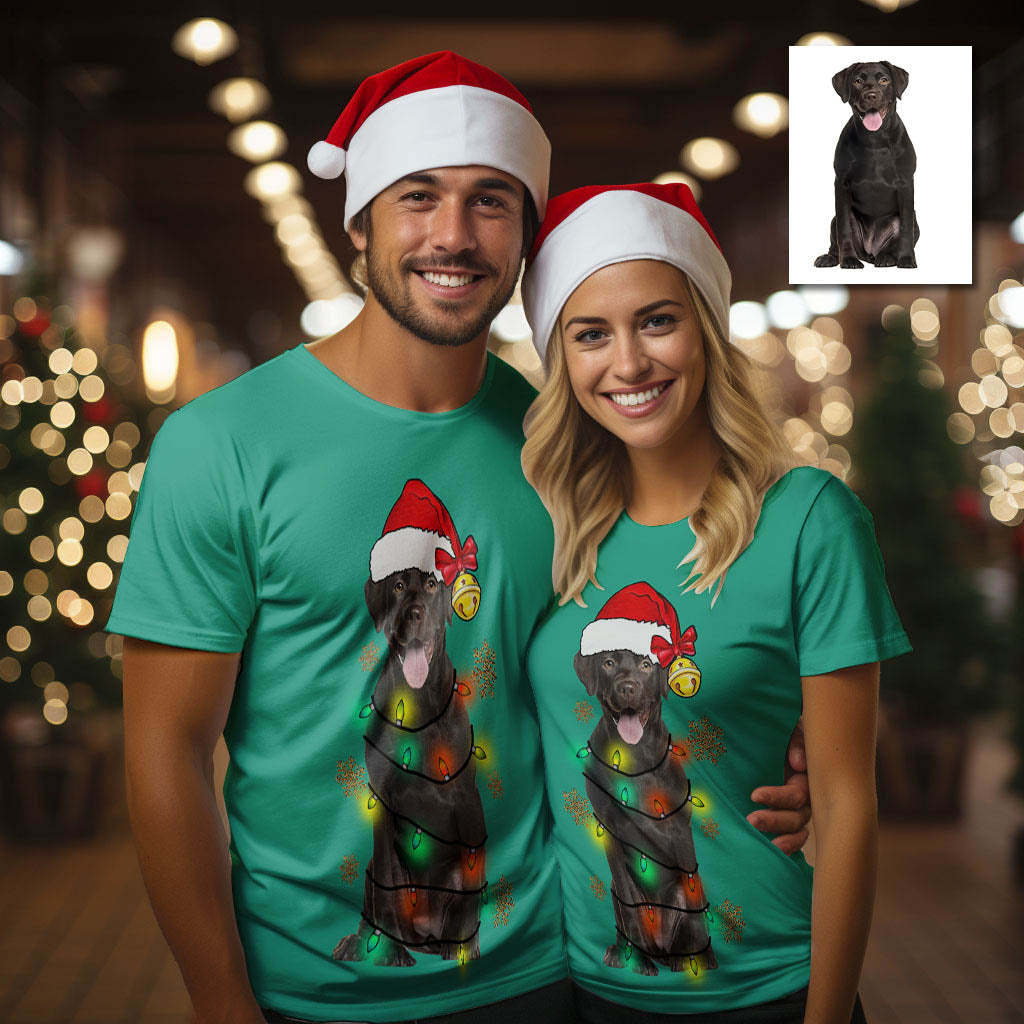 Custom Photo Printed T-Shirt Personalized Pet On Christmas Shirt Gifts - Christmas Pet
