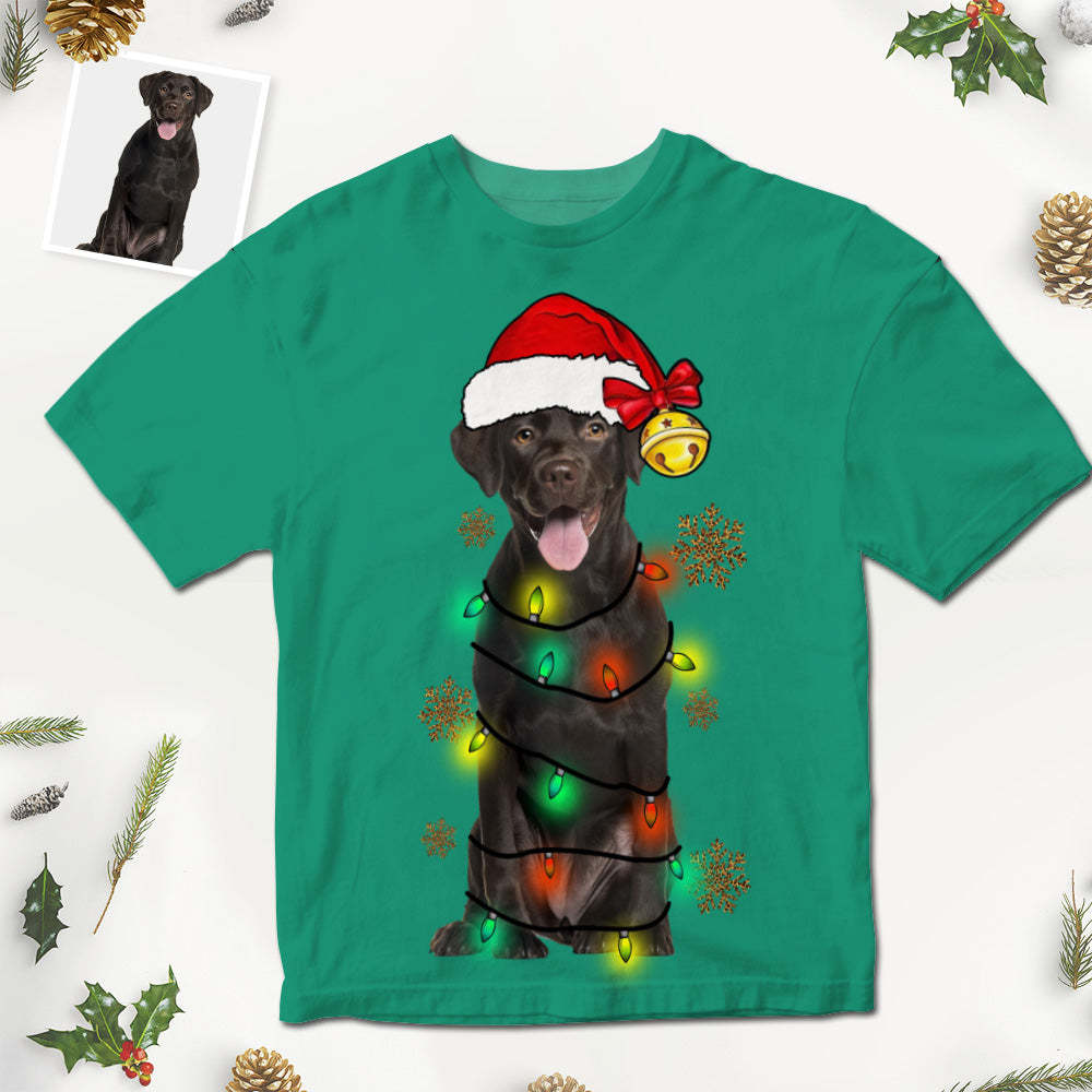 Custom Photo Printed T-Shirt Personalized Pet On Christmas Shirt Gifts - Christmas Pet