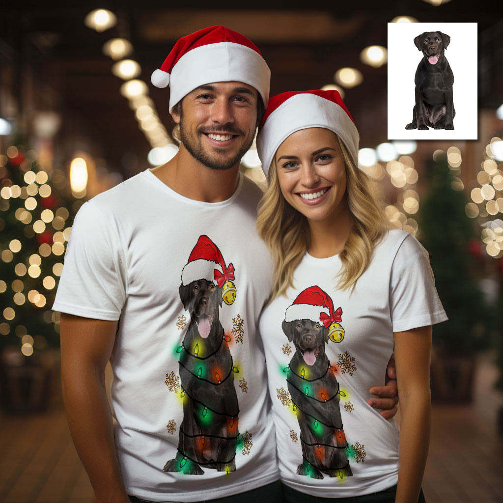 Custom Photo Printed T-Shirt Personalized Pet On Christmas Shirt Gifts - Christmas Pet