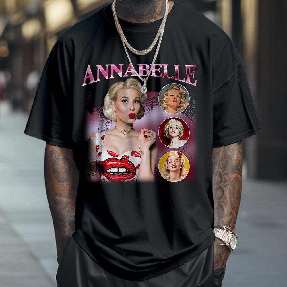 Custom Photo and Name Bootleg Rap Tee Personalized Vintage T-shirt