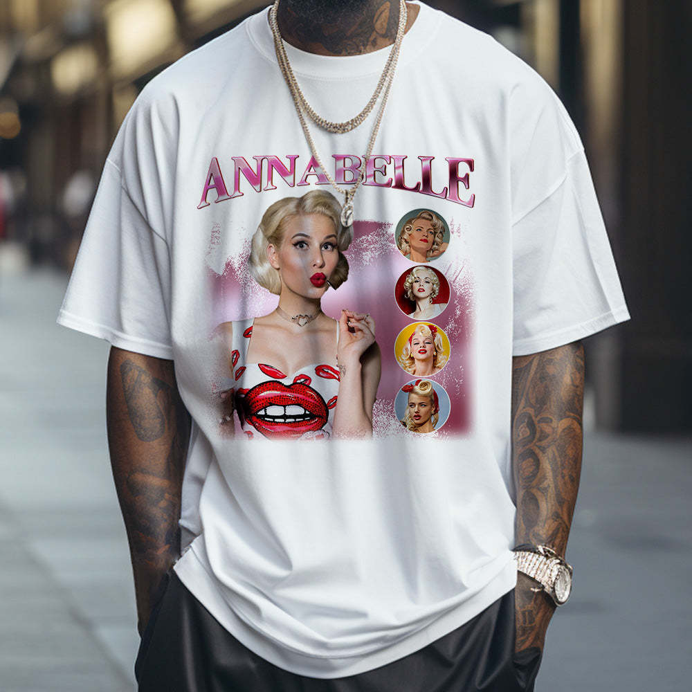 Custom Photo and Name Bootleg Rap Tee Personalized Vintage T-shirt