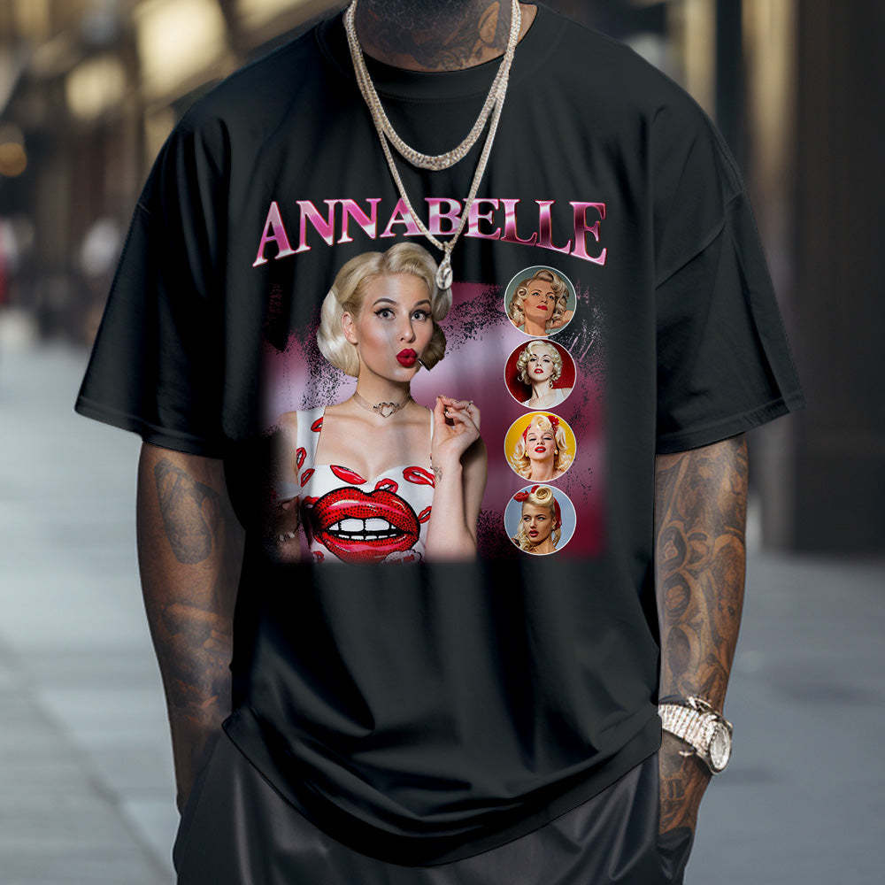 Custom Photo and Name Bootleg Rap Tee Personalized Vintage T-shirt