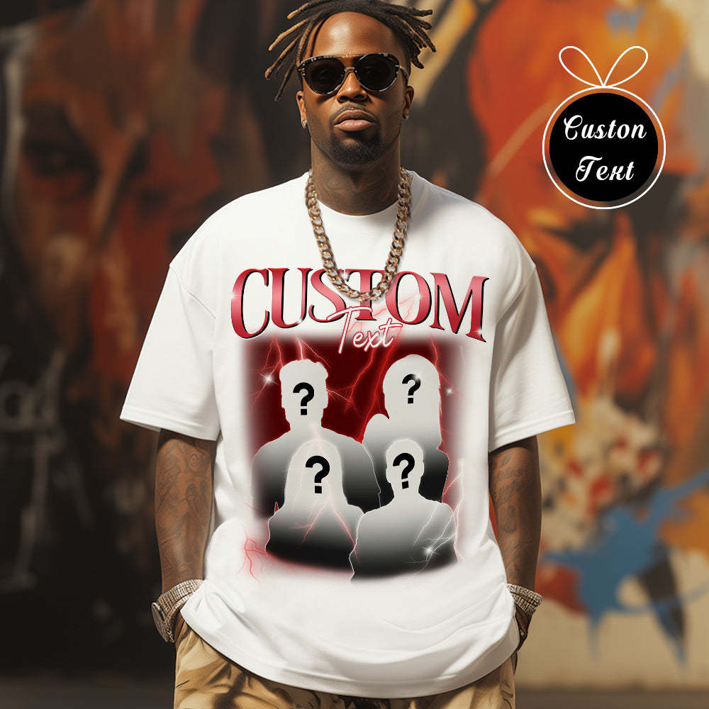 Custom Text Vintage T-shirt Personlised Funny Question Mark T-shirt