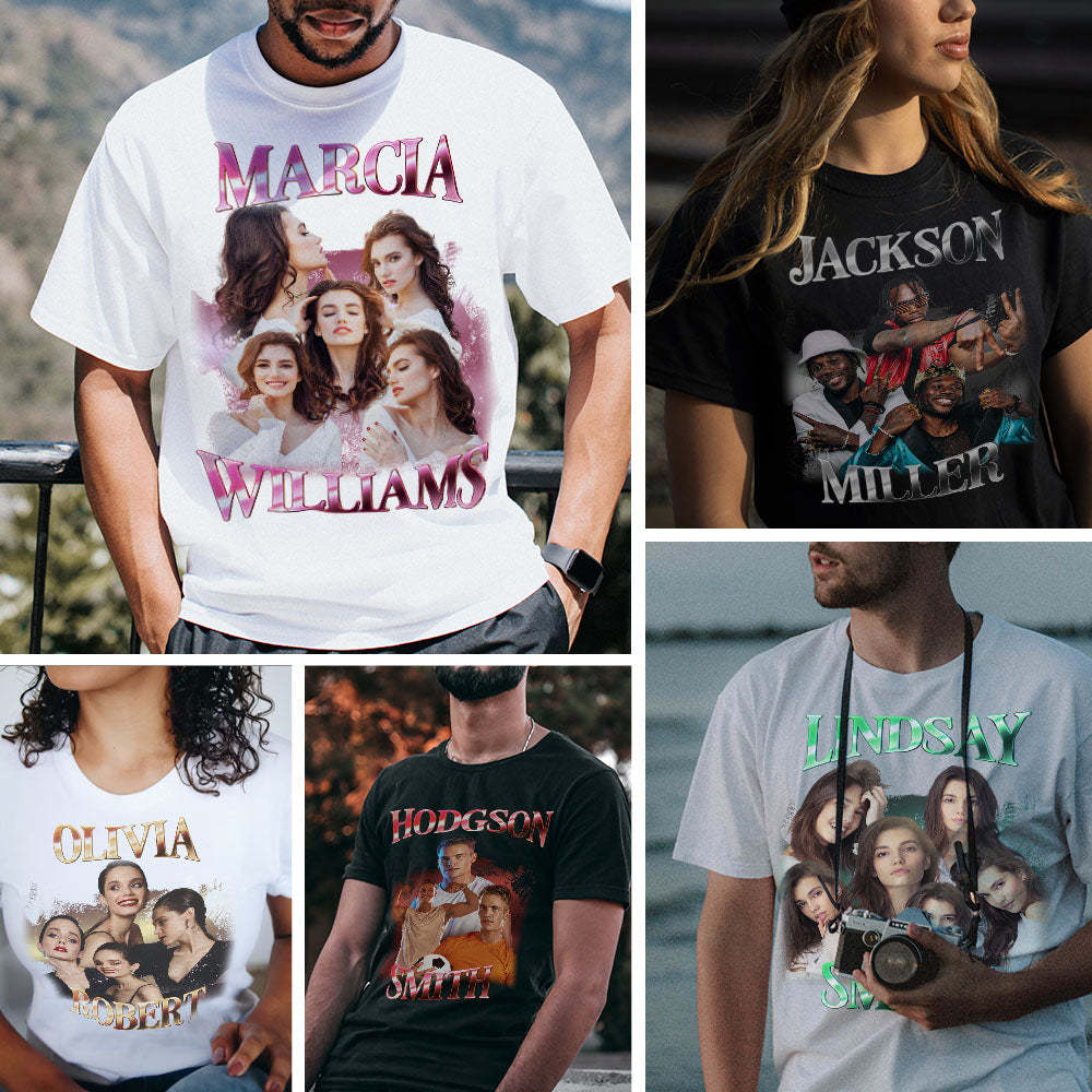 Custom Photo Bootleg Rap Tee Personalized Name T-shirt