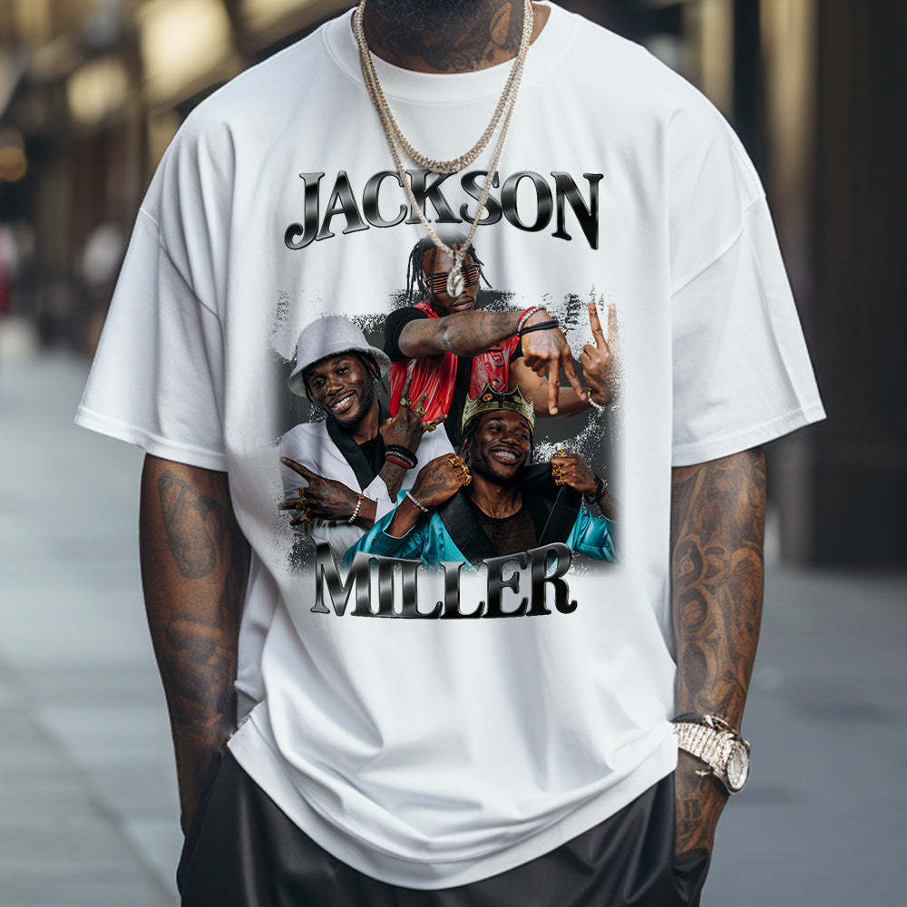 Custom Photo Bootleg Rap Tee Personalized Name T-shirt