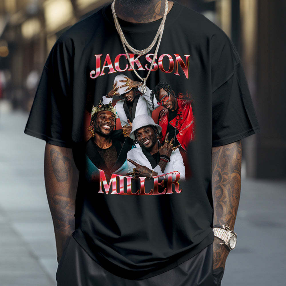 Custom Photo Bootleg Rap Tee Personalized Name T-shirt