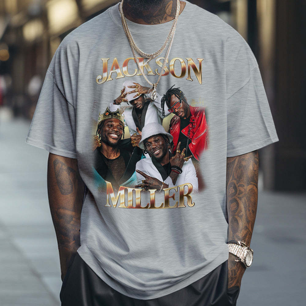 Custom Photo Bootleg Rap Tee Personalized Name T-shirt
