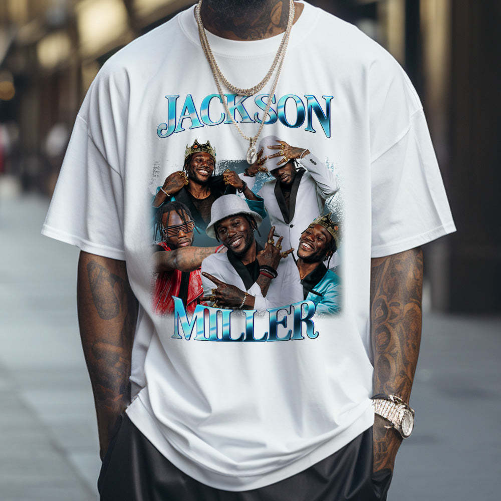 Custom Photo Bootleg Rap Tee Personalized Name T-shirt
