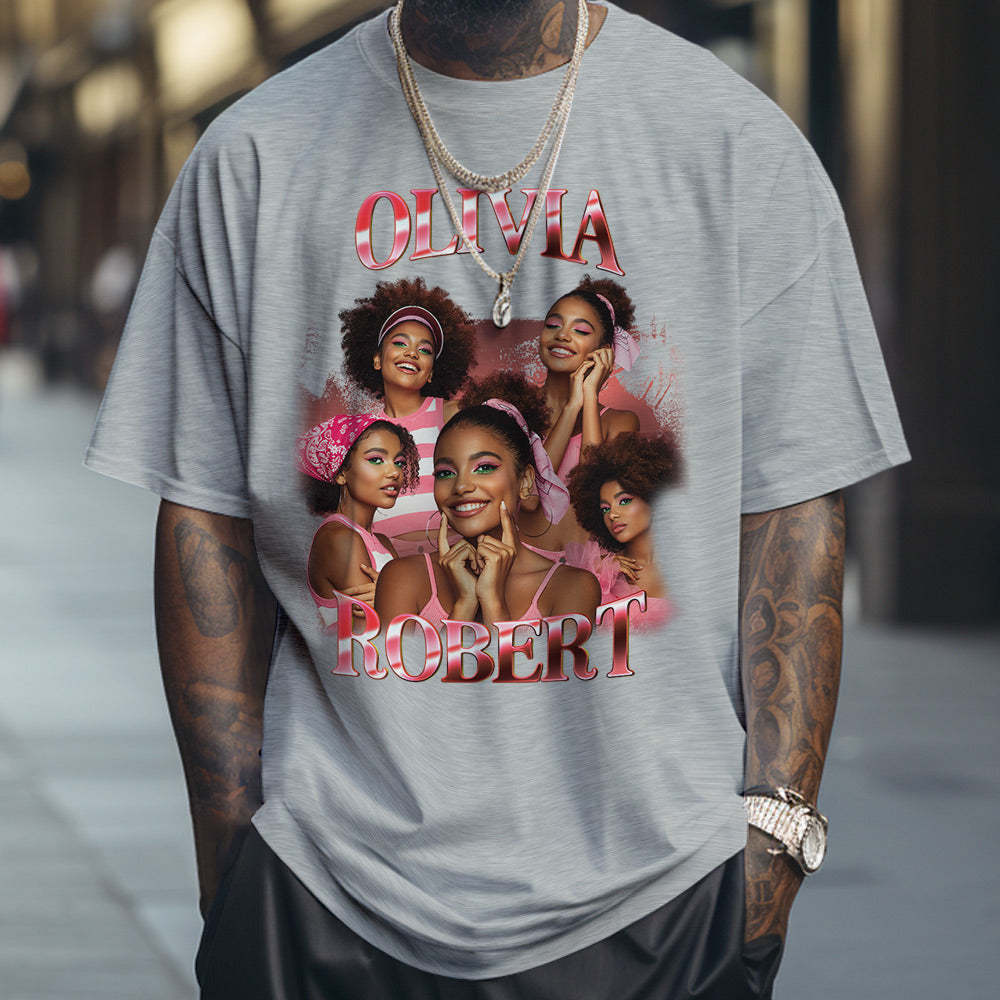 Custom Photo Bootleg Rap Tee Personalized Name T-shirt