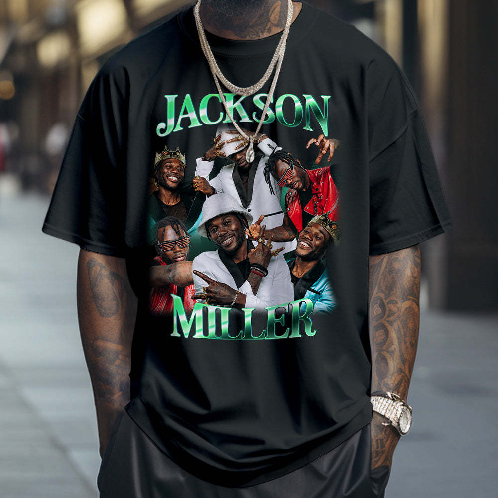 Custom Photo Bootleg Rap Tee Personalized Name T-shirt
