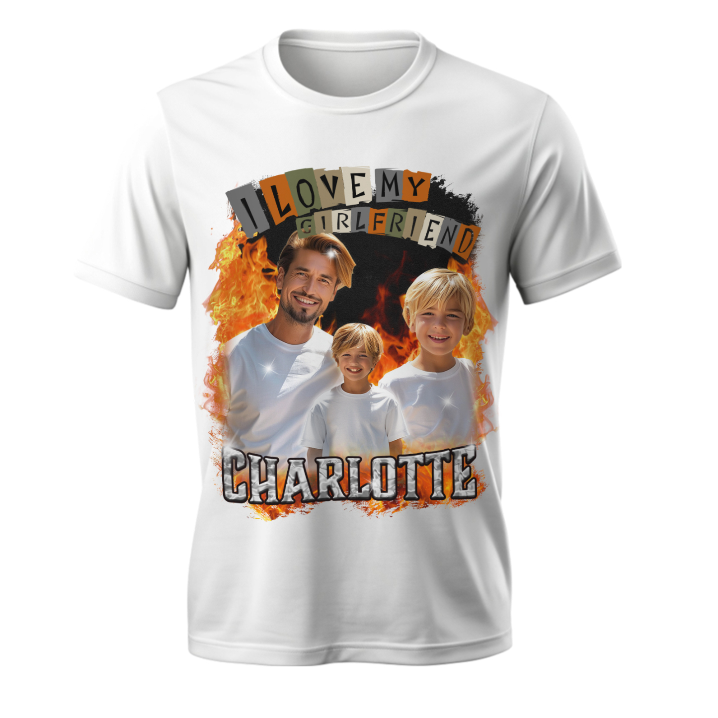 Custom Vintage Tee I Love My Girlfriend Shirt Personalized Name Shirt With Photo