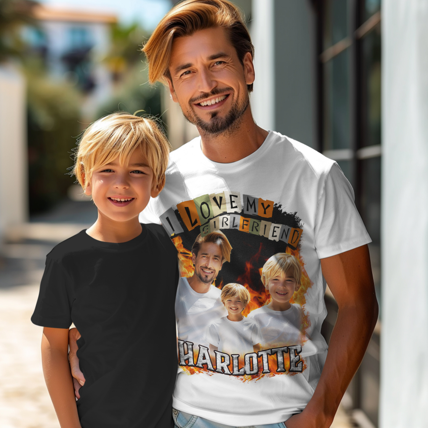 Custom Vintage Tee I Love My Girlfriend Shirt Personalized Name Shirt With Photo