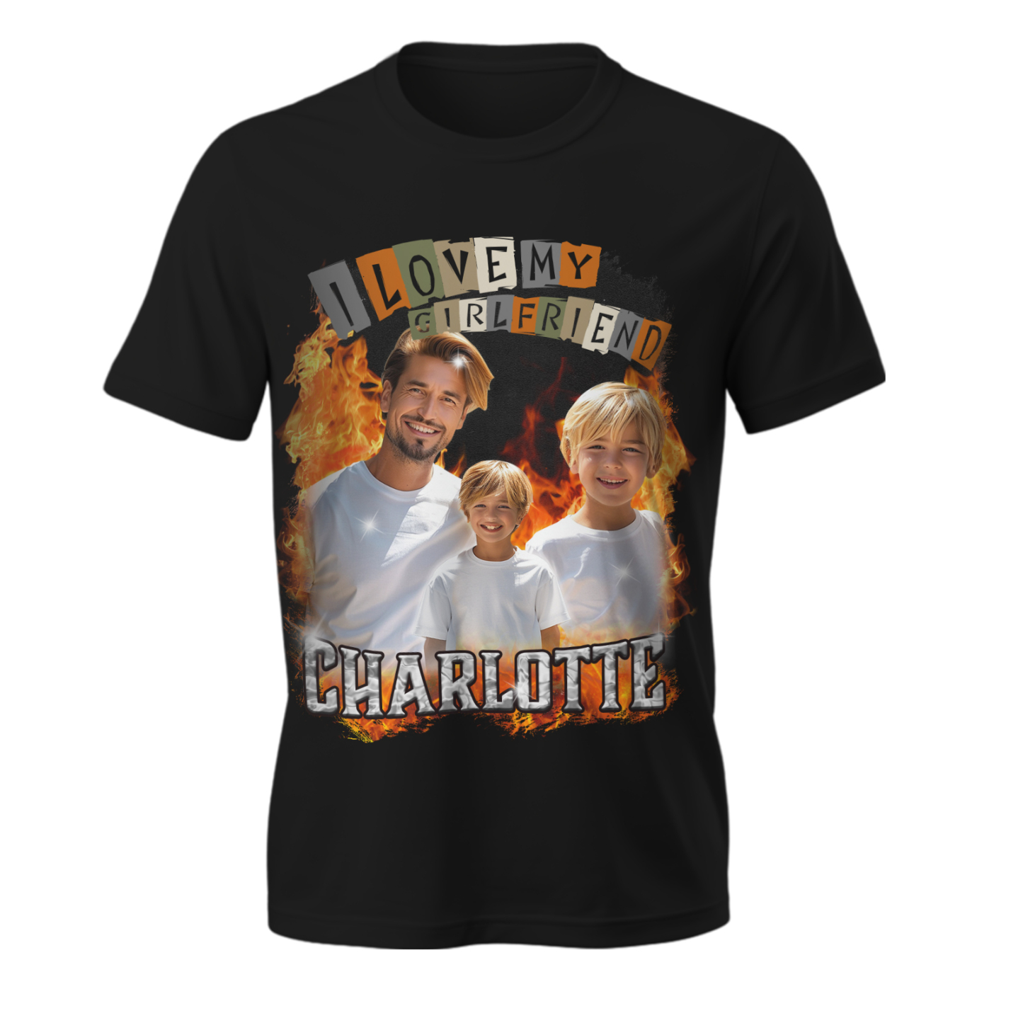 Custom Vintage Tee I Love My Girlfriend Shirt Personalized Name Shirt With Photo