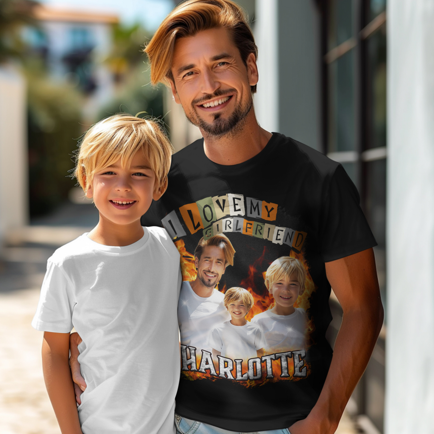 Custom Vintage Tee I Love My Girlfriend Shirt Personalized Name Shirt With Photo