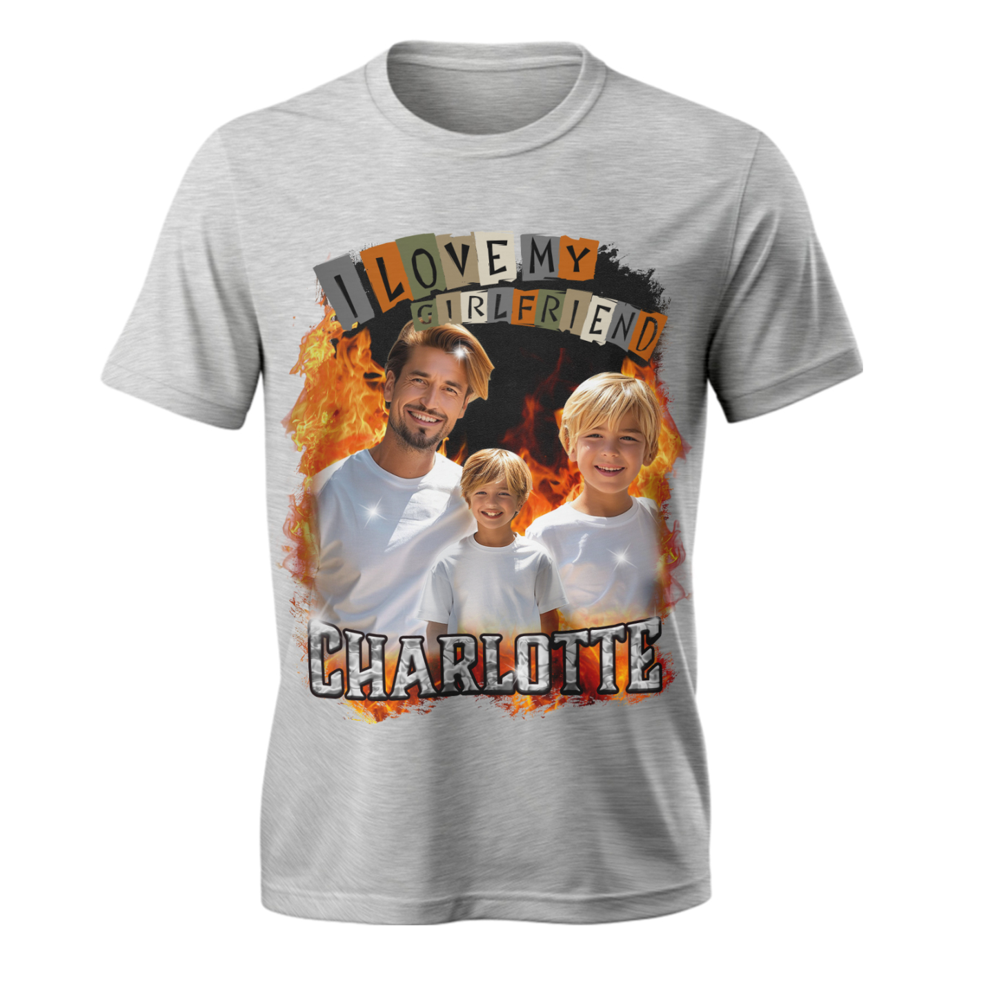 Custom Vintage Tee I Love My Girlfriend Shirt Personalized Name Shirt With Photo