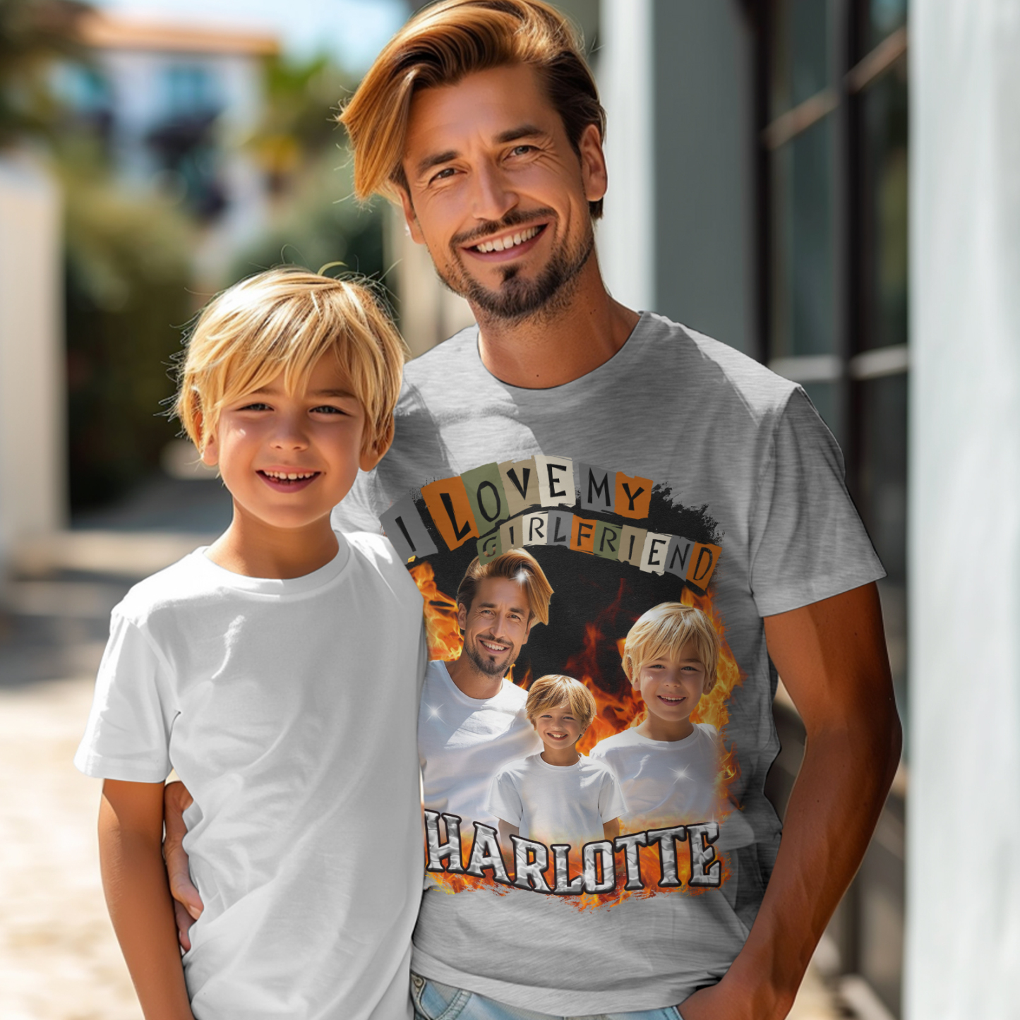 Custom Vintage Tee I Love My Girlfriend Shirt Personalized Name Shirt With Photo