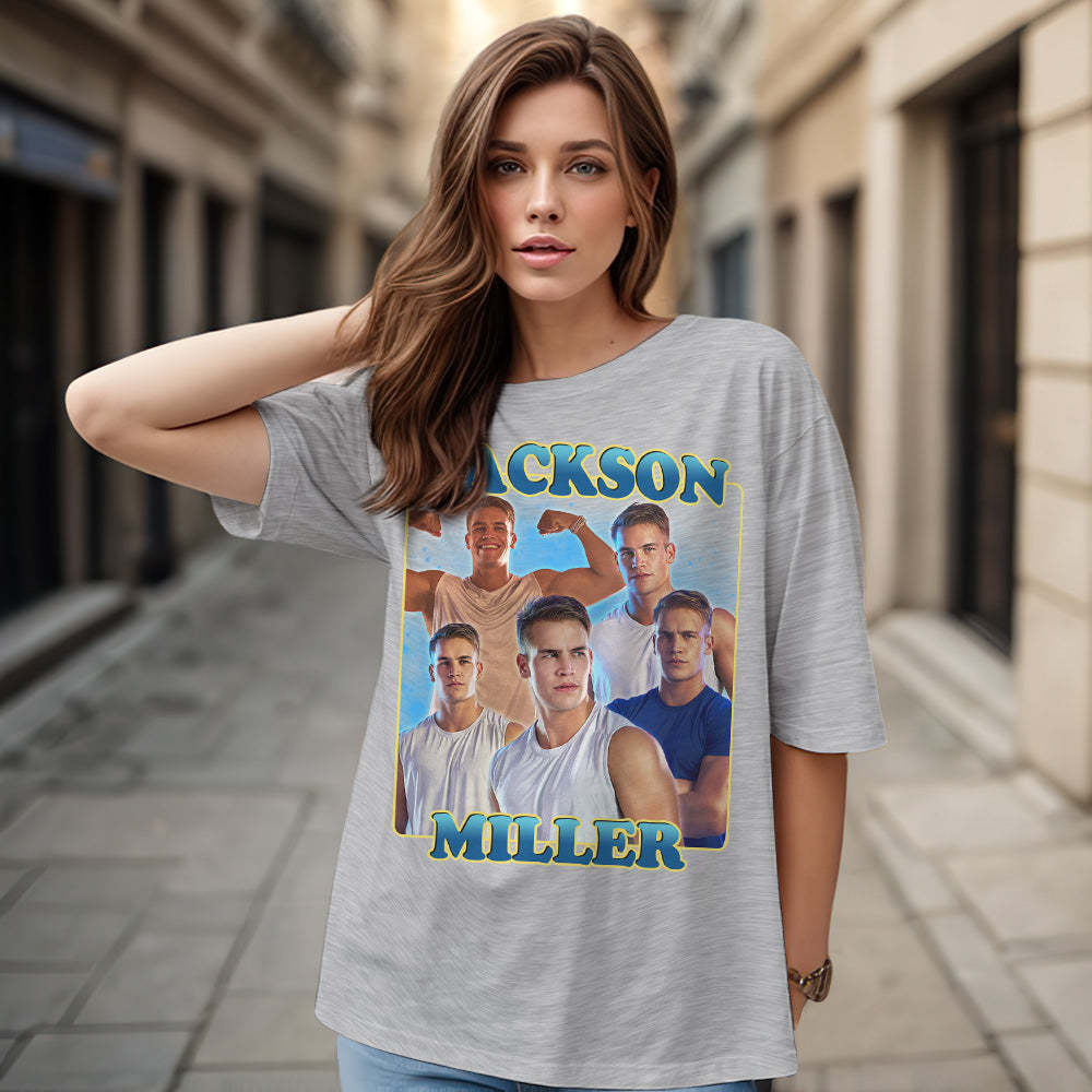 Custom 90s Bootleg Vintage Rap T Shirt Personalized Name And Photo T-shirt