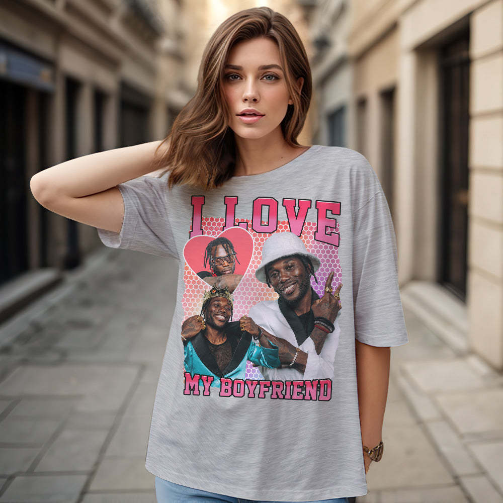 Custom Photo and Name Vintage Tee Personalized T-shirt Gifts for Him/Her