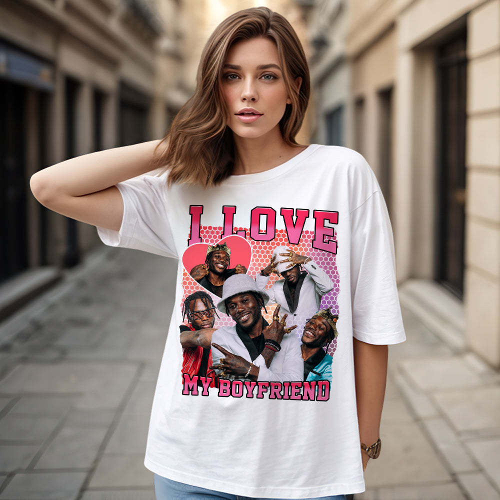 Custom Photo and Name Vintage Tee Personalized T-shirt Gifts for Him/Her