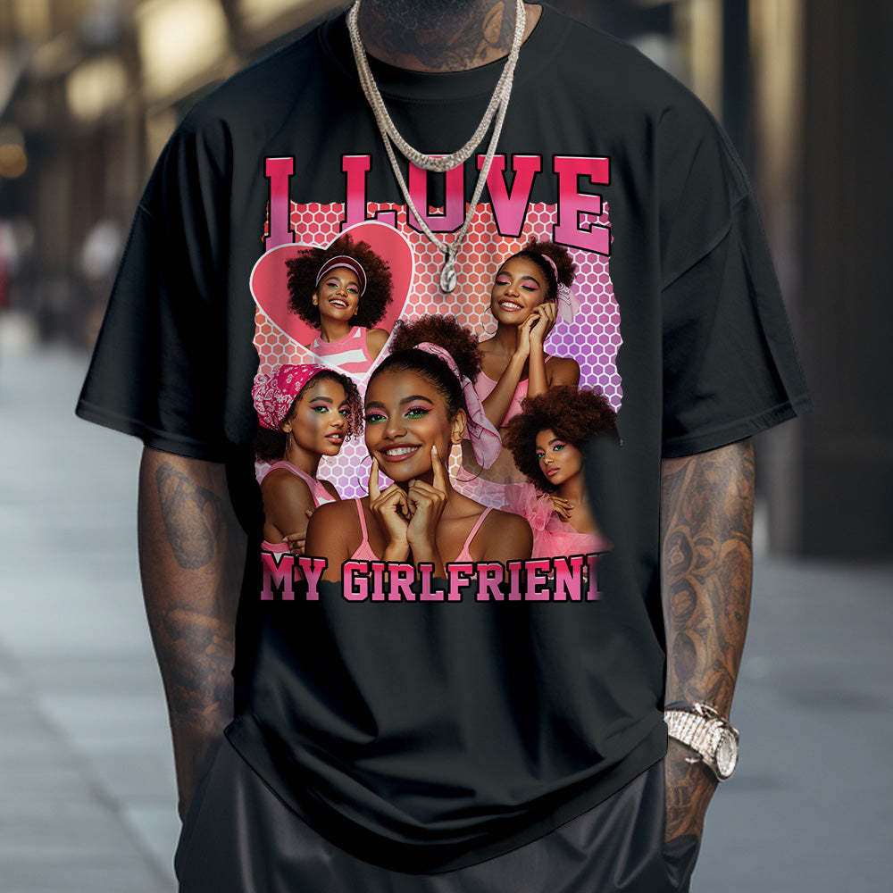 Custom Photo and Name Vintage Tee Personalized T-shirt Gifts for Him/Her