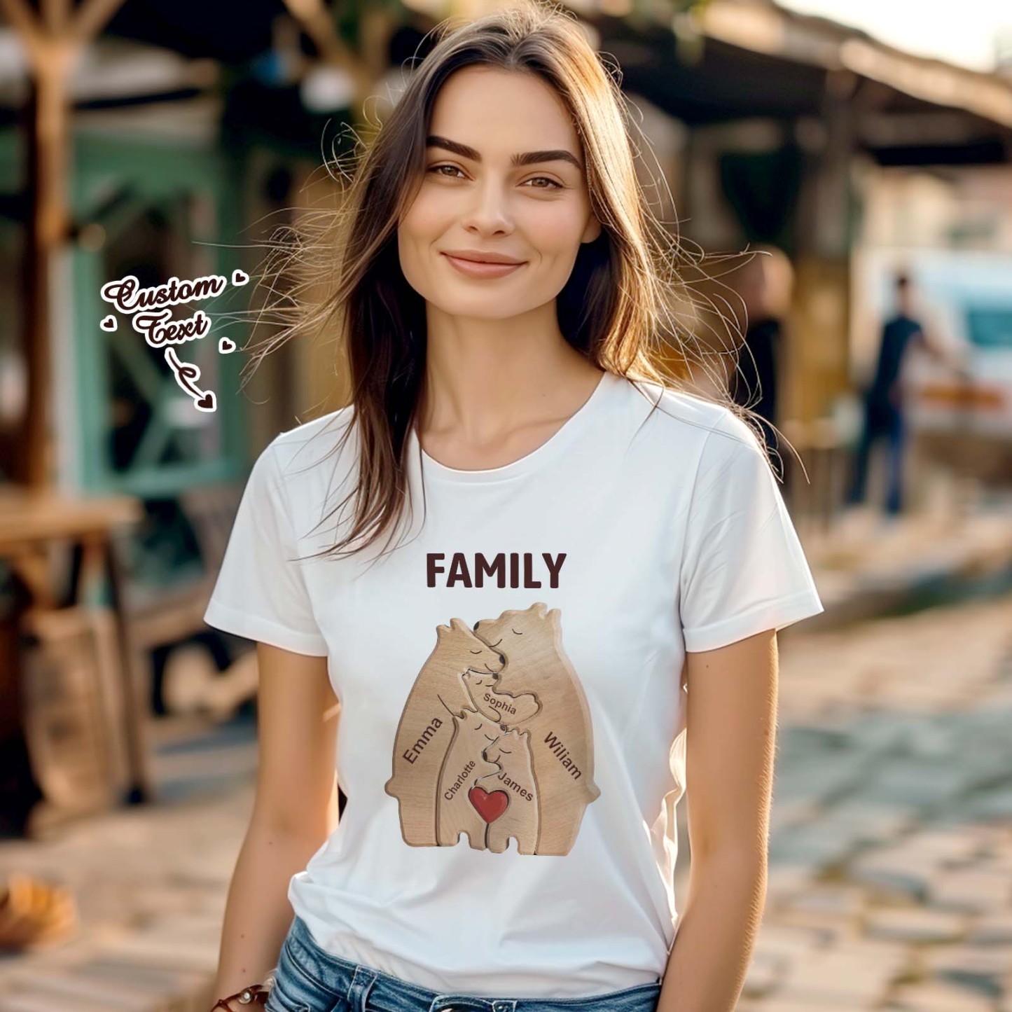 Custom Bear Family Name T-shirt Personalized T-shirt Gifts for Family