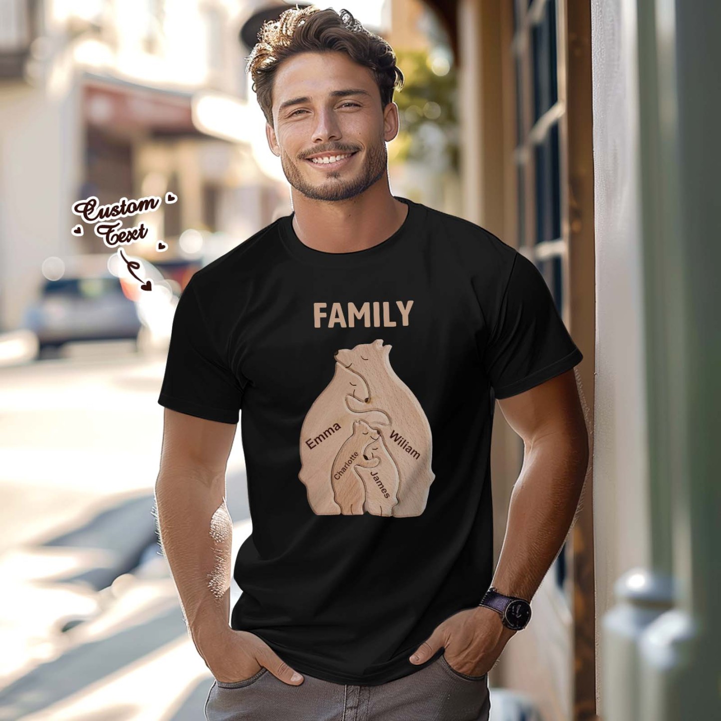 Custom Bear Family Name T-shirt Personalized T-shirt Gifts for Family