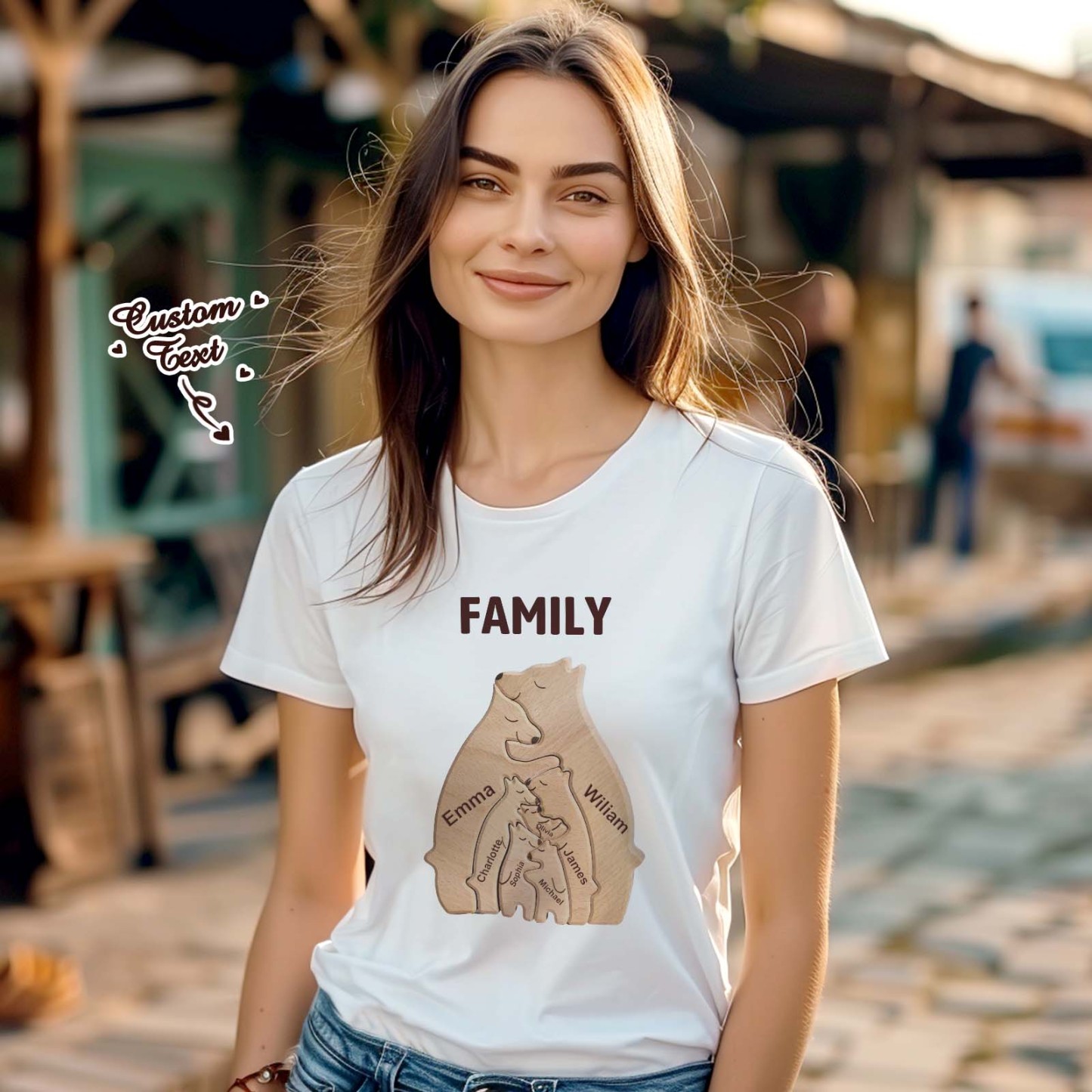 Custom Bear Family Name T-shirt Personalized T-shirt Gifts for Family