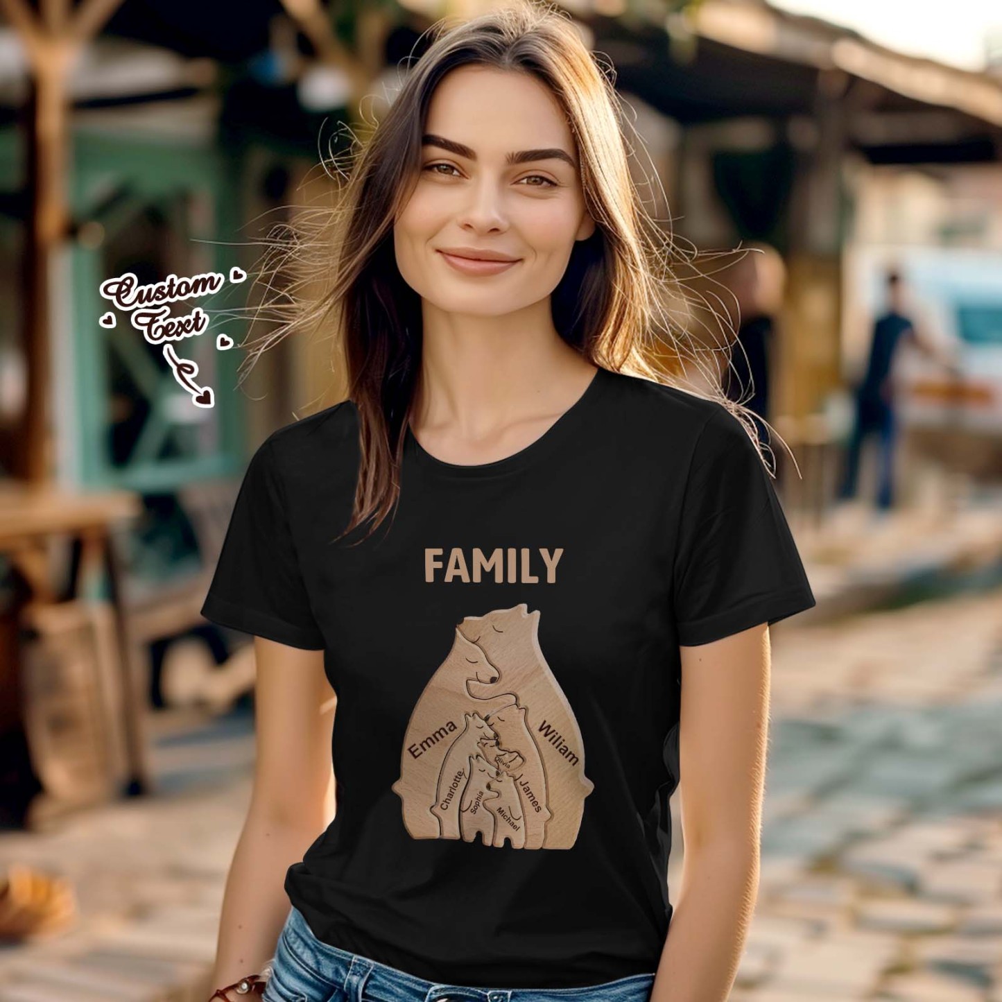 Custom Bear Family Name T-shirt Personalized T-shirt Gifts for Family