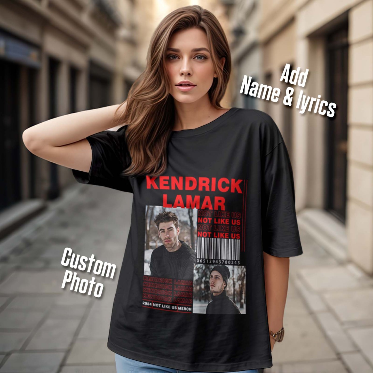 Custom Photo Vintage Tee Personalized Name T-shirt Rap Lover Star Gifts