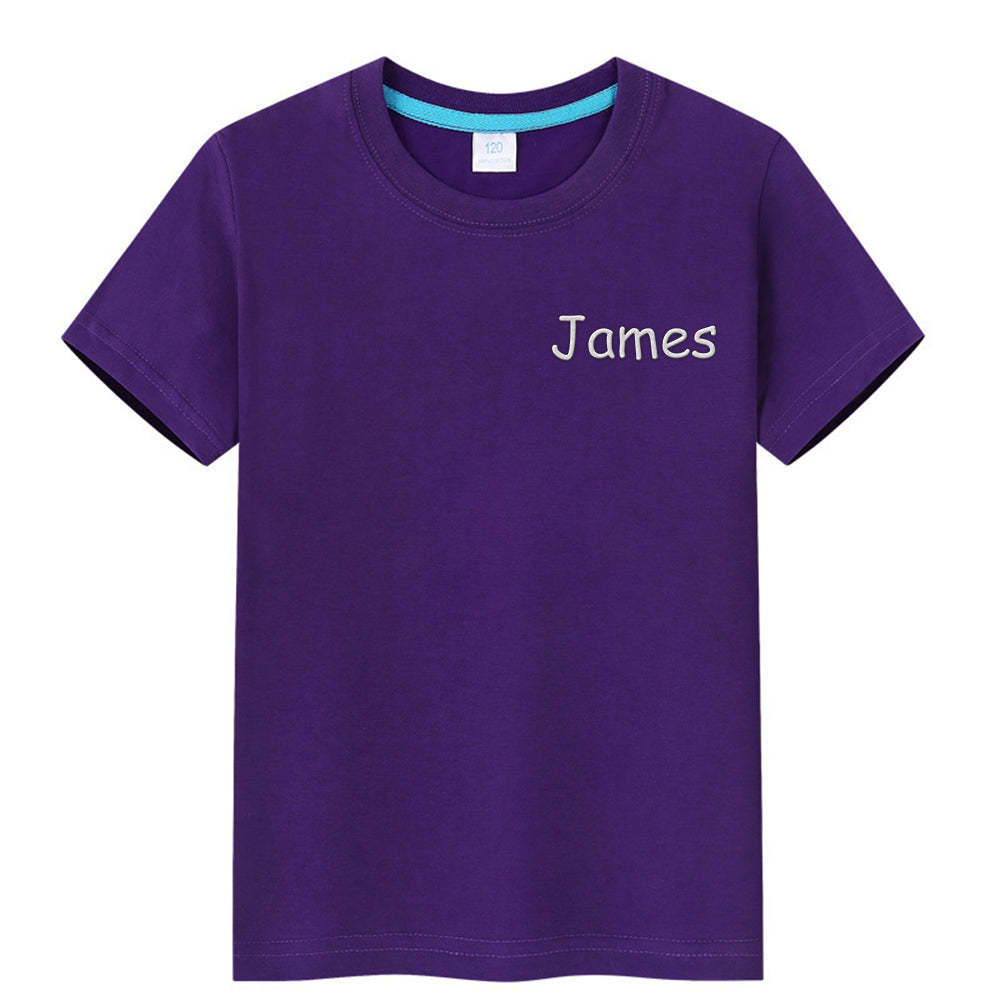 Personalized T-Shirt with Embroidered Name Gift for Kids - MyFaceTshirt
