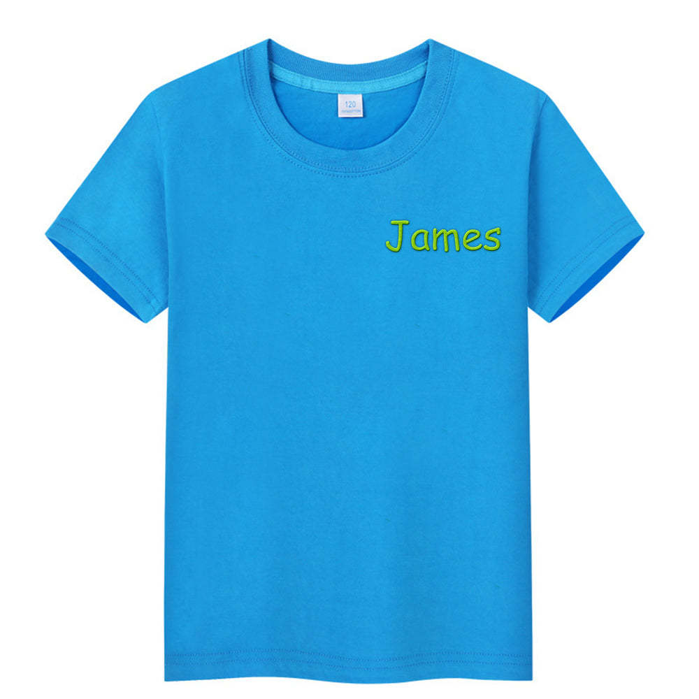 Personalized T-Shirt with Embroidered Name Gift for Kids - MyFaceTshirt