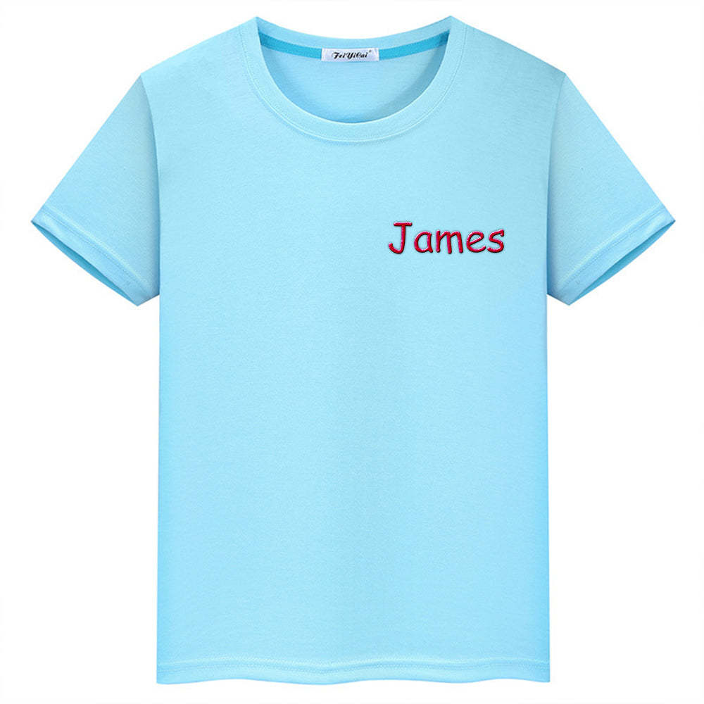Personalized T-Shirt with Embroidered Name Gift for Kids - MyFaceTshirt