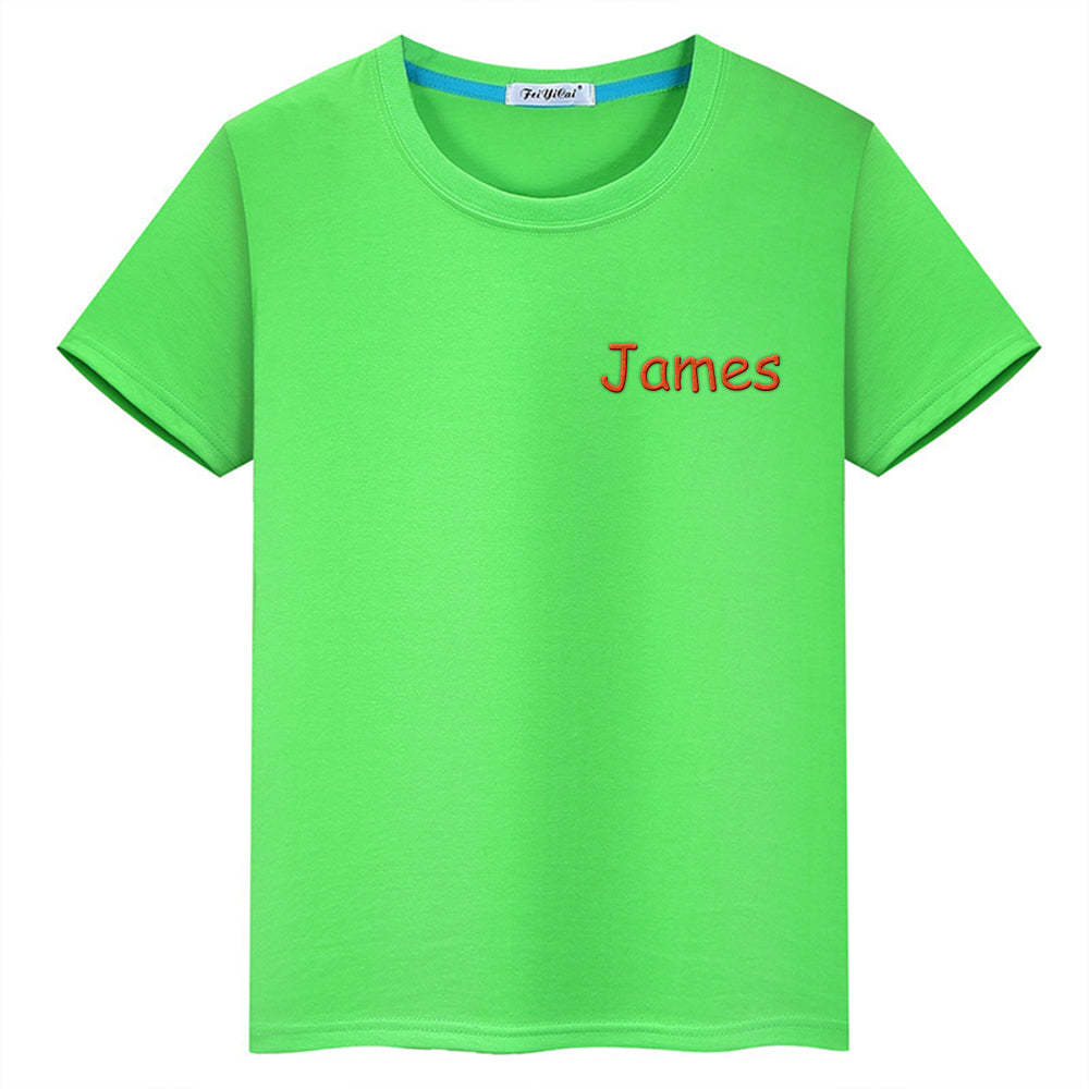 Personalized T-Shirt with Embroidered Name Gift for Kids - MyFaceTshirt