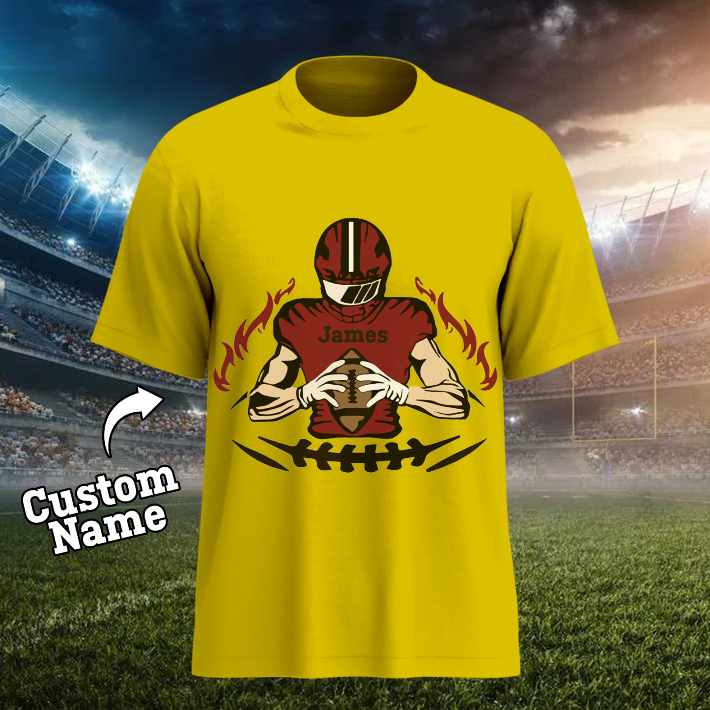 Shine On Game Day - Custom Glitter Football Player T-shirt - MyFaceTshirt
