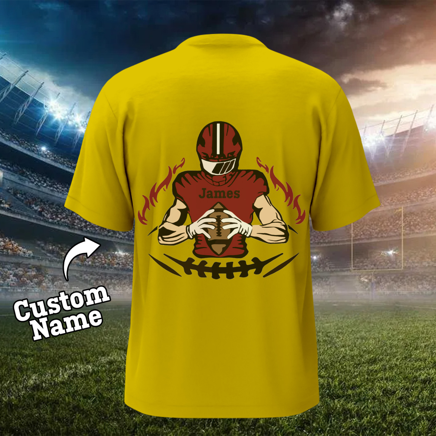 Shine On Game Day - Custom Glitter Football Player T-shirt - MyFaceTshirt