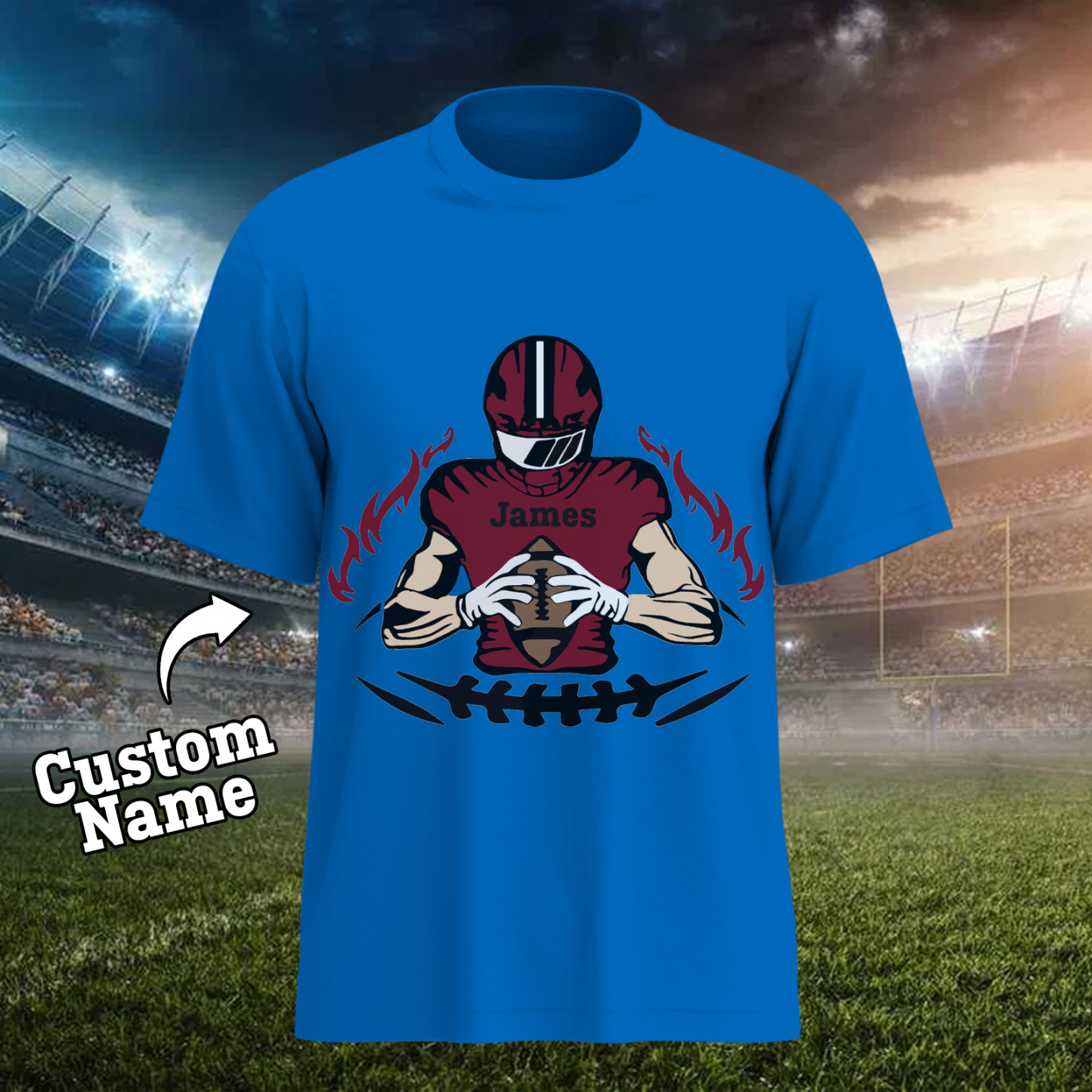 Shine On Game Day - Custom Glitter Football Player T-shirt - MyFaceTshirt