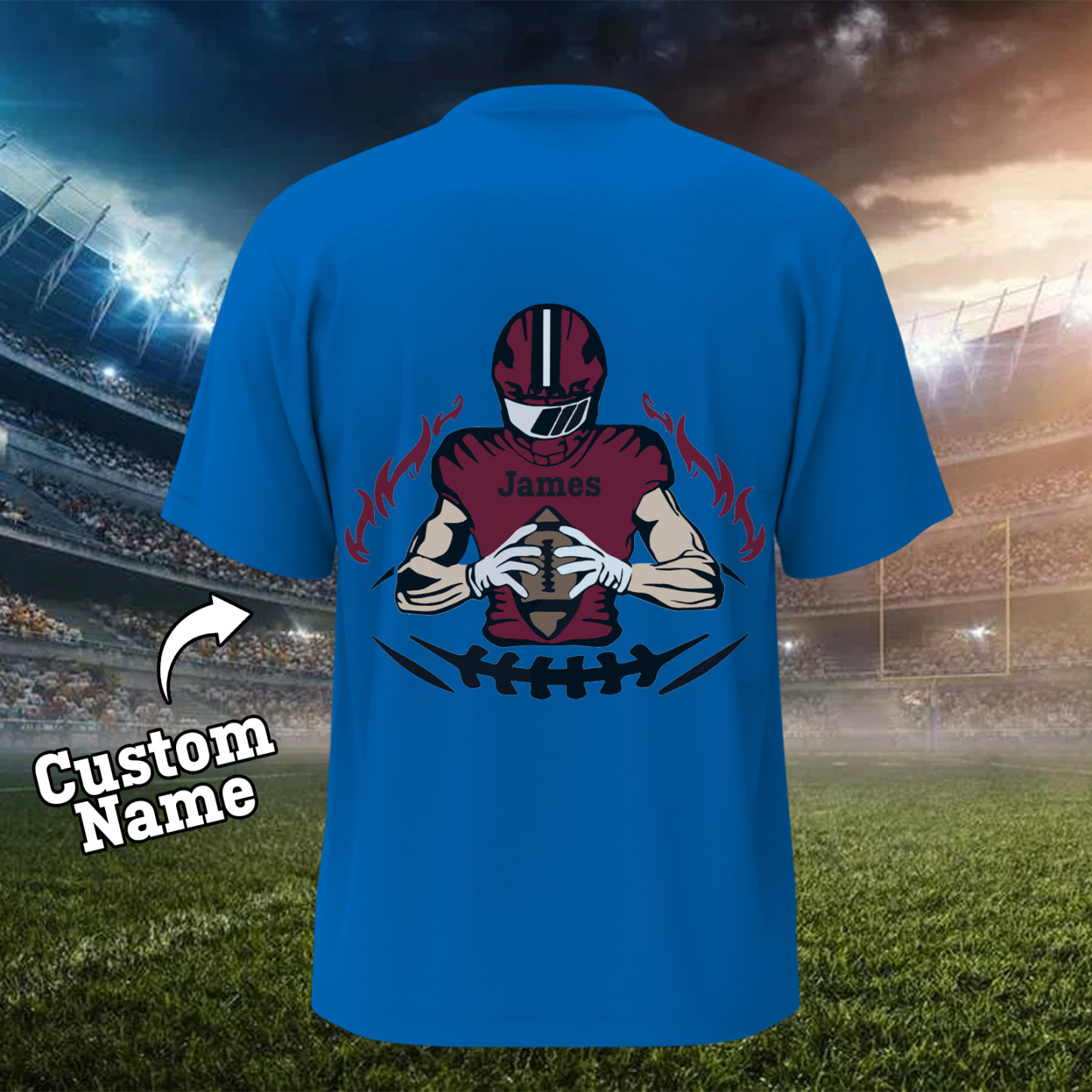 Shine On Game Day - Custom Glitter Football Player T-shirt - MyFaceTshirt