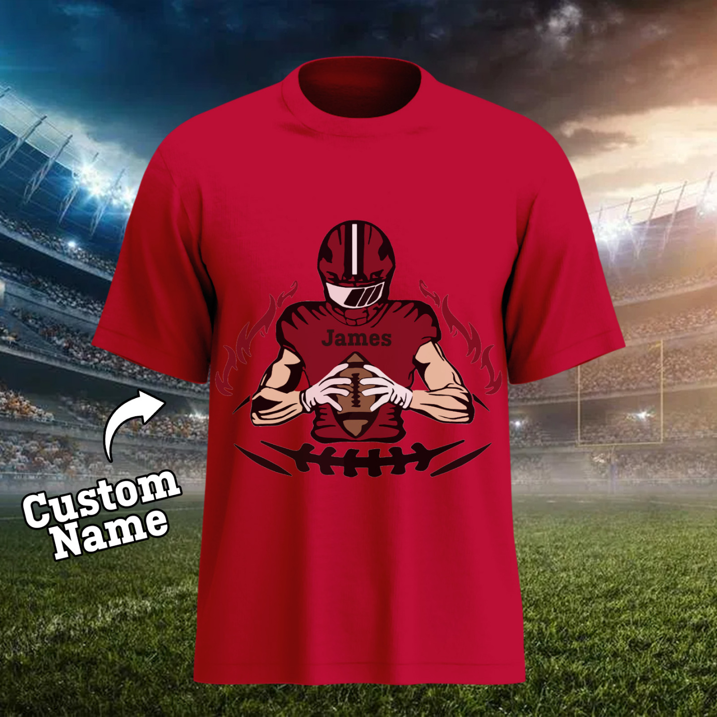 Shine On Game Day - Custom Glitter Football Player T-shirt - MyFaceTshirt
