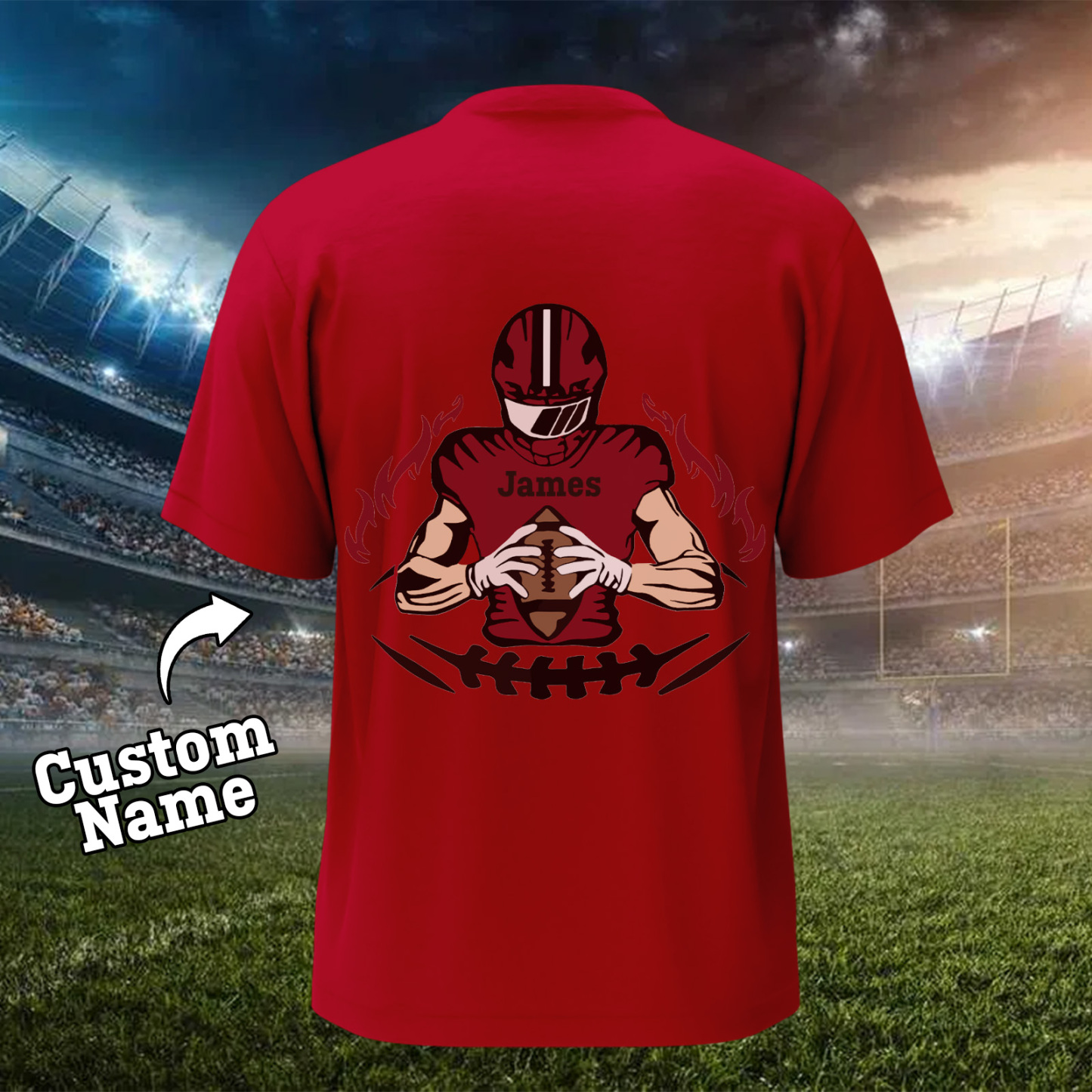 Shine On Game Day - Custom Glitter Football Player T-shirt - MyFaceTshirt