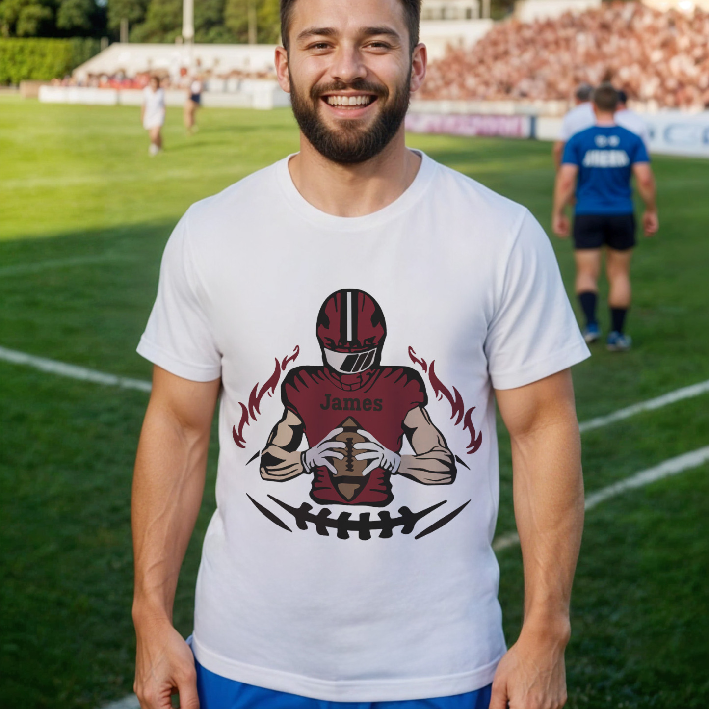 Shine On Game Day - Custom Glitter Football Player T-shirt - MyFaceTshirt