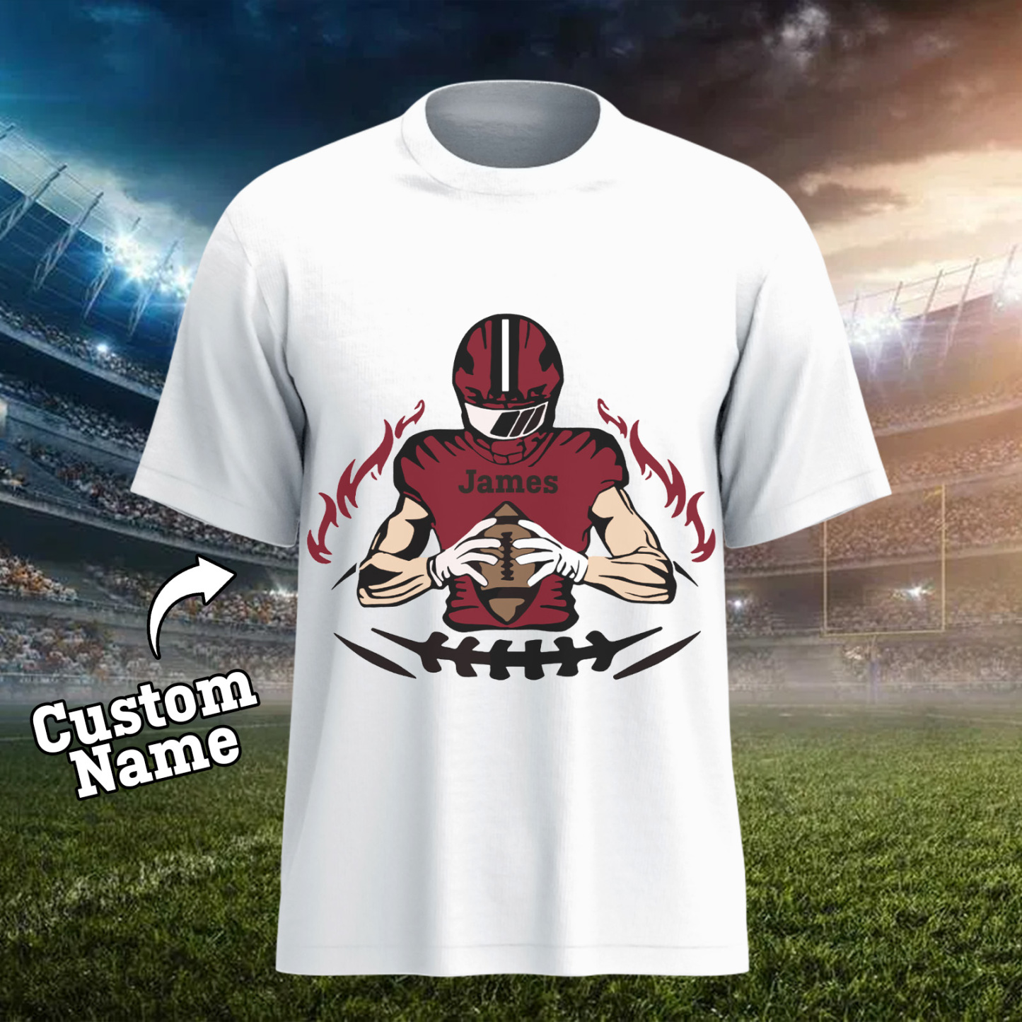Shine On Game Day - Custom Glitter Football Player T-shirt - MyFaceTshirt