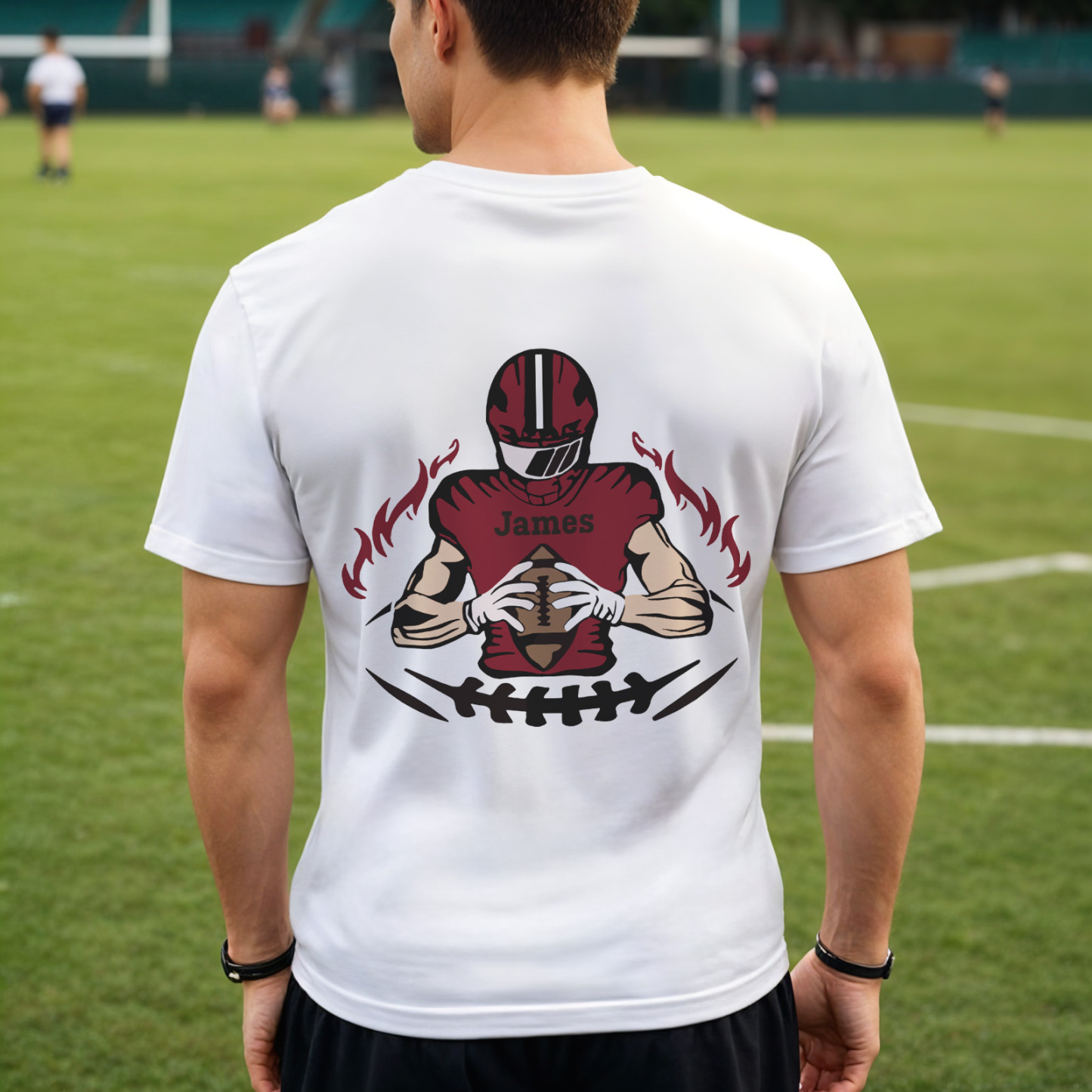 Shine On Game Day - Custom Glitter Football Player T-shirt - MyFaceTshirt