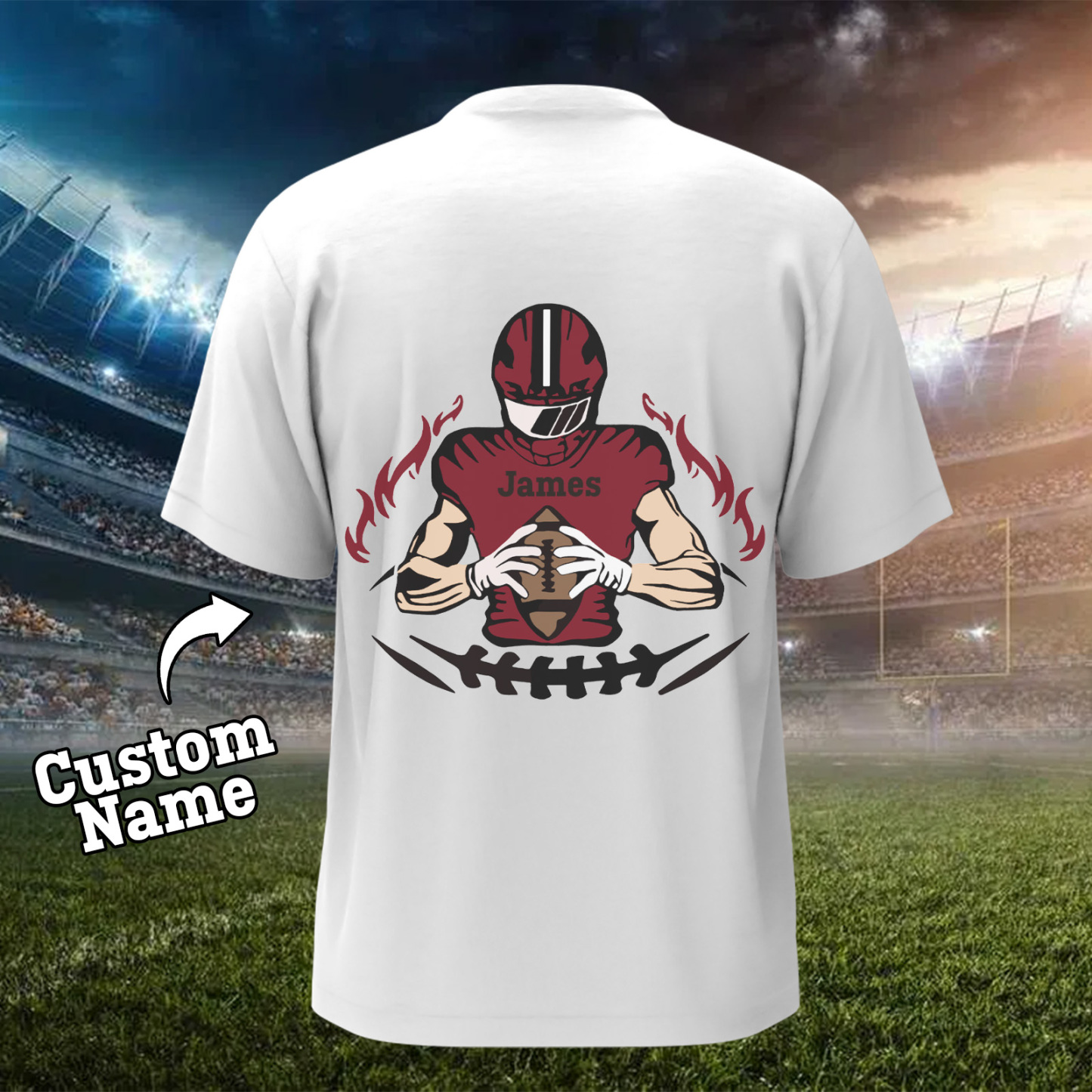 Shine On Game Day - Custom Glitter Football Player T-shirt - MyFaceTshirt