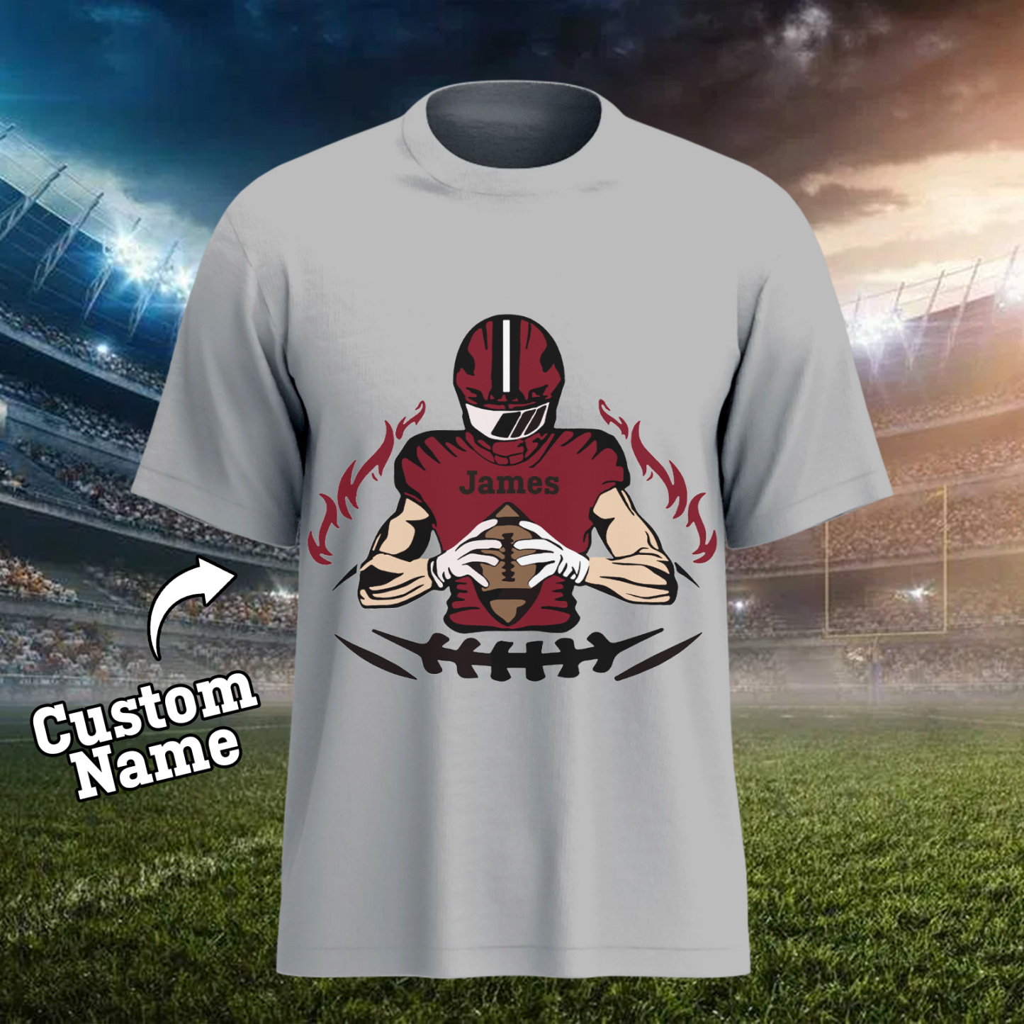 Shine On Game Day - Custom Glitter Football Player T-shirt - MyFaceTshirt